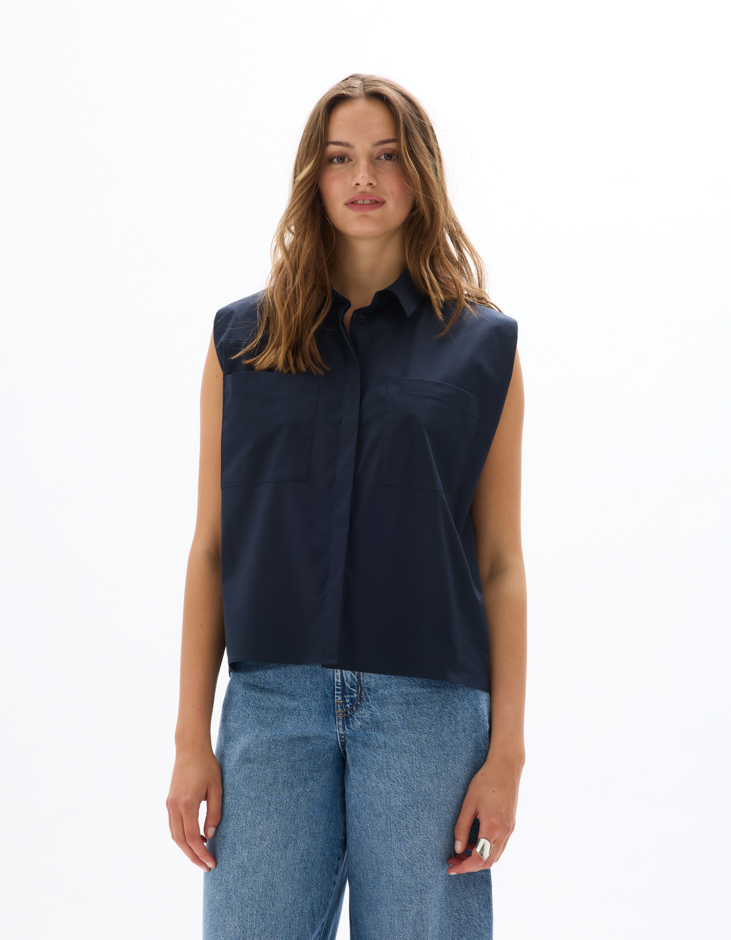 Chemise crop sans manches - marine - celio - Modalova