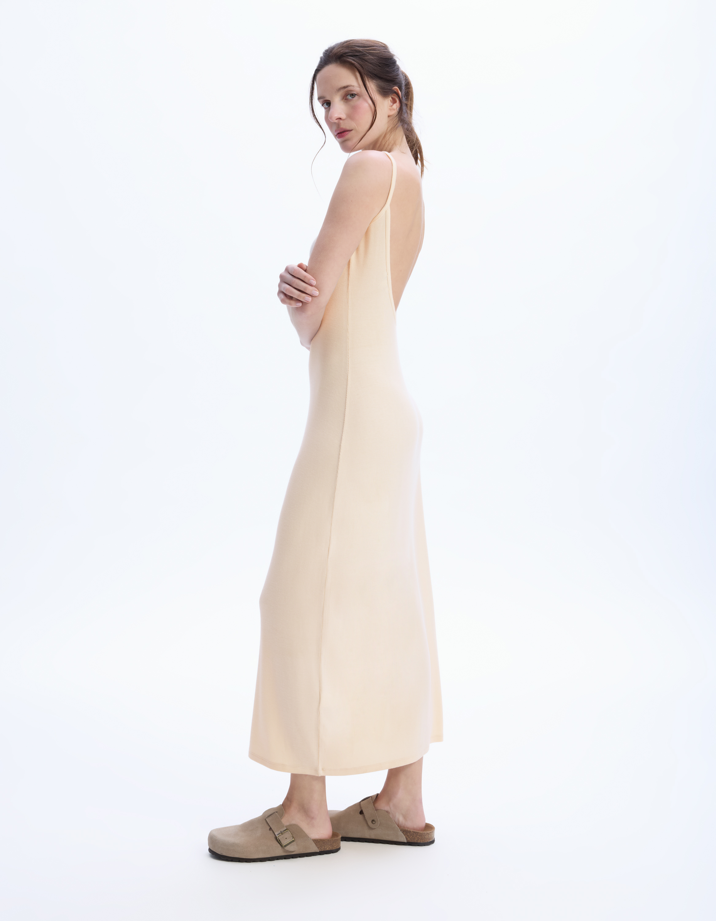 Robe moulante en modal - beige - celio - Modalova