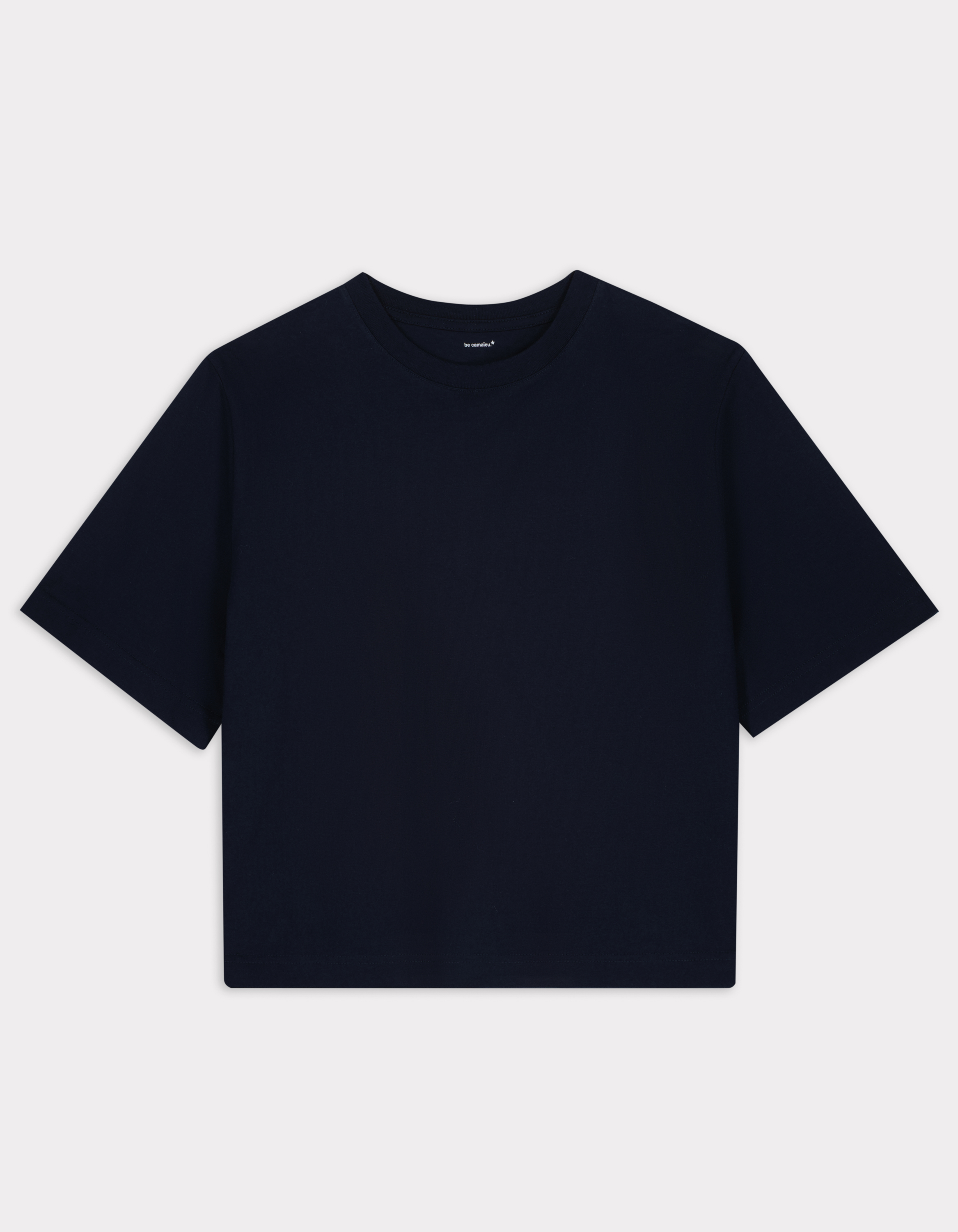 T-shirt en coton épais boxy - marine