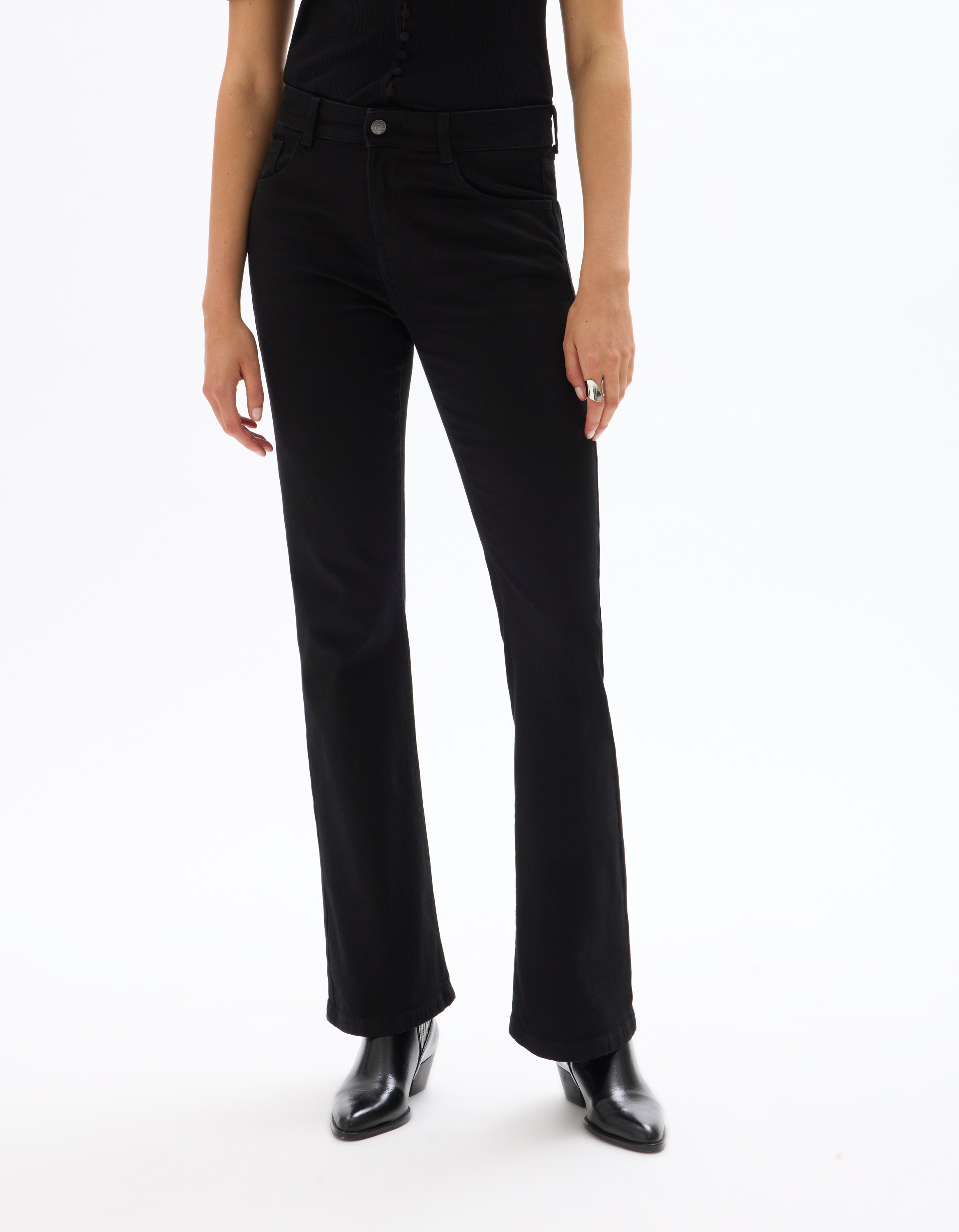 Jean bootcut taille haute - noir - celio - Modalova