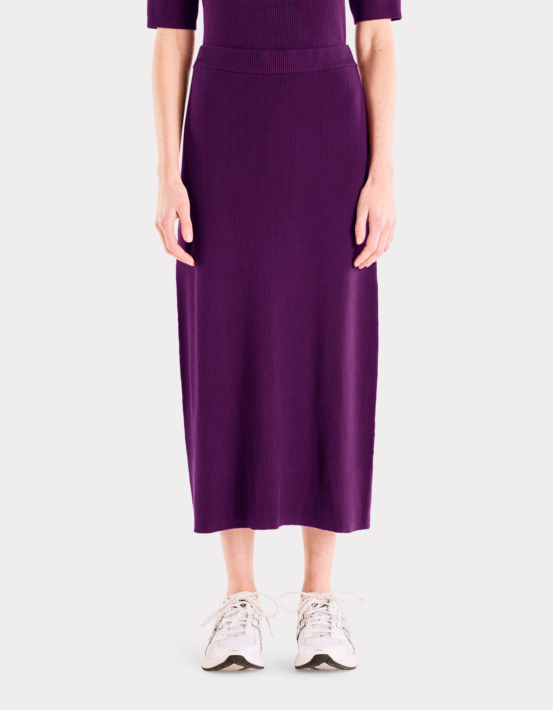 Jupe en maille côtelée - violet - celio - Modalova