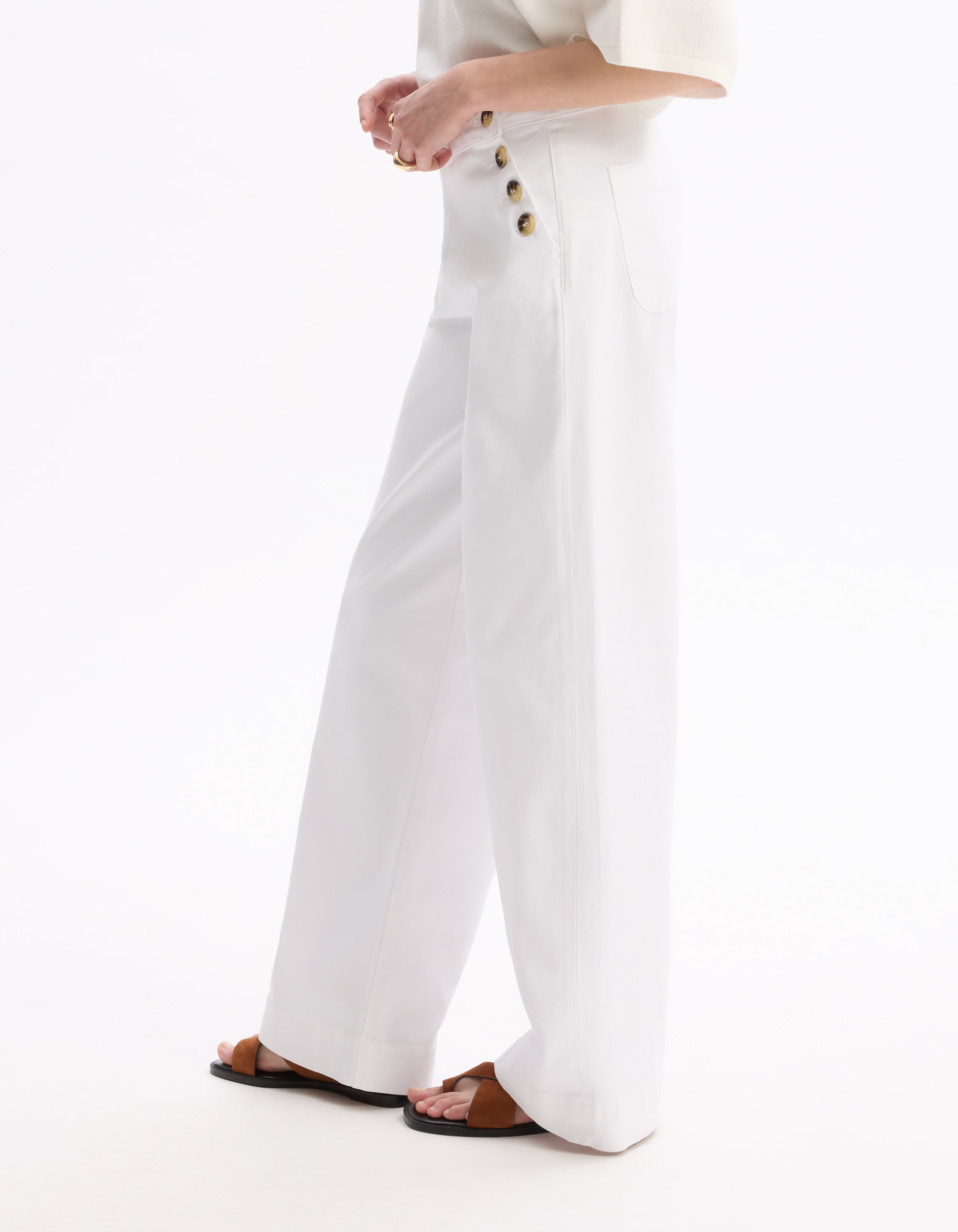 Pantalon large à bouton décoratifs - celio - Modalova