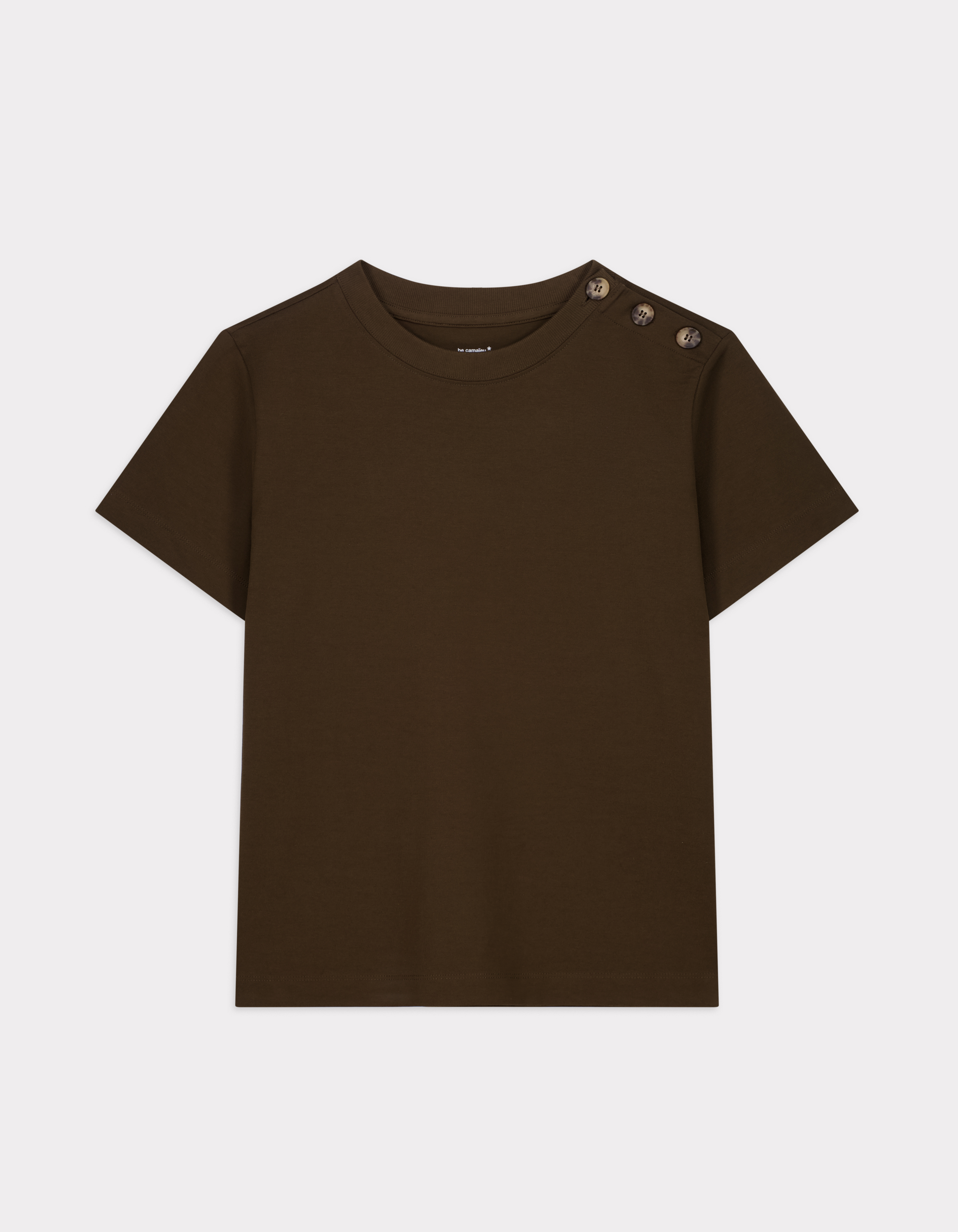 T-shirt en coton épais boutonné - laurier foncé