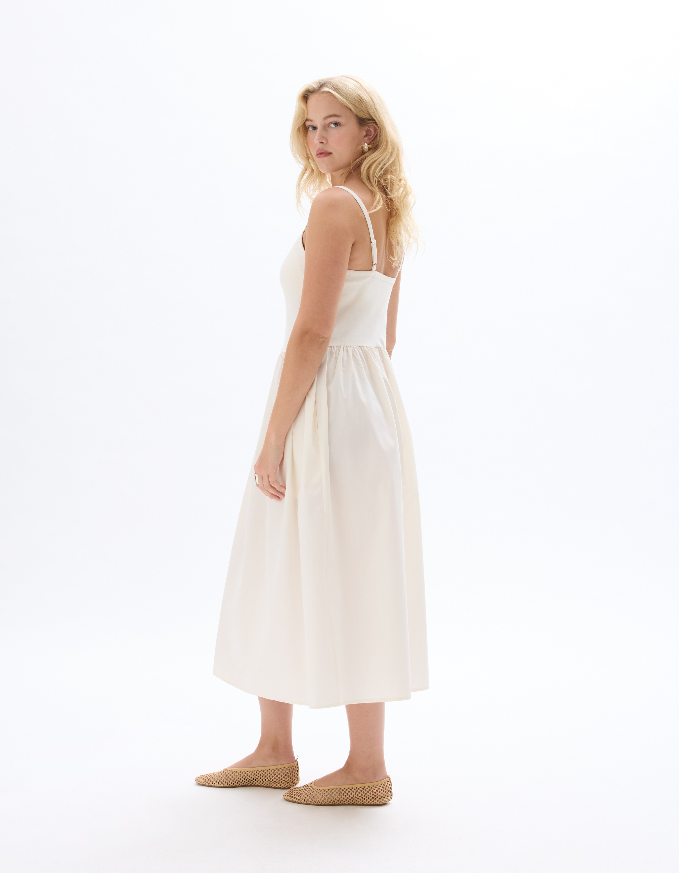 Robe bi-matière - ecru - celio - Modalova