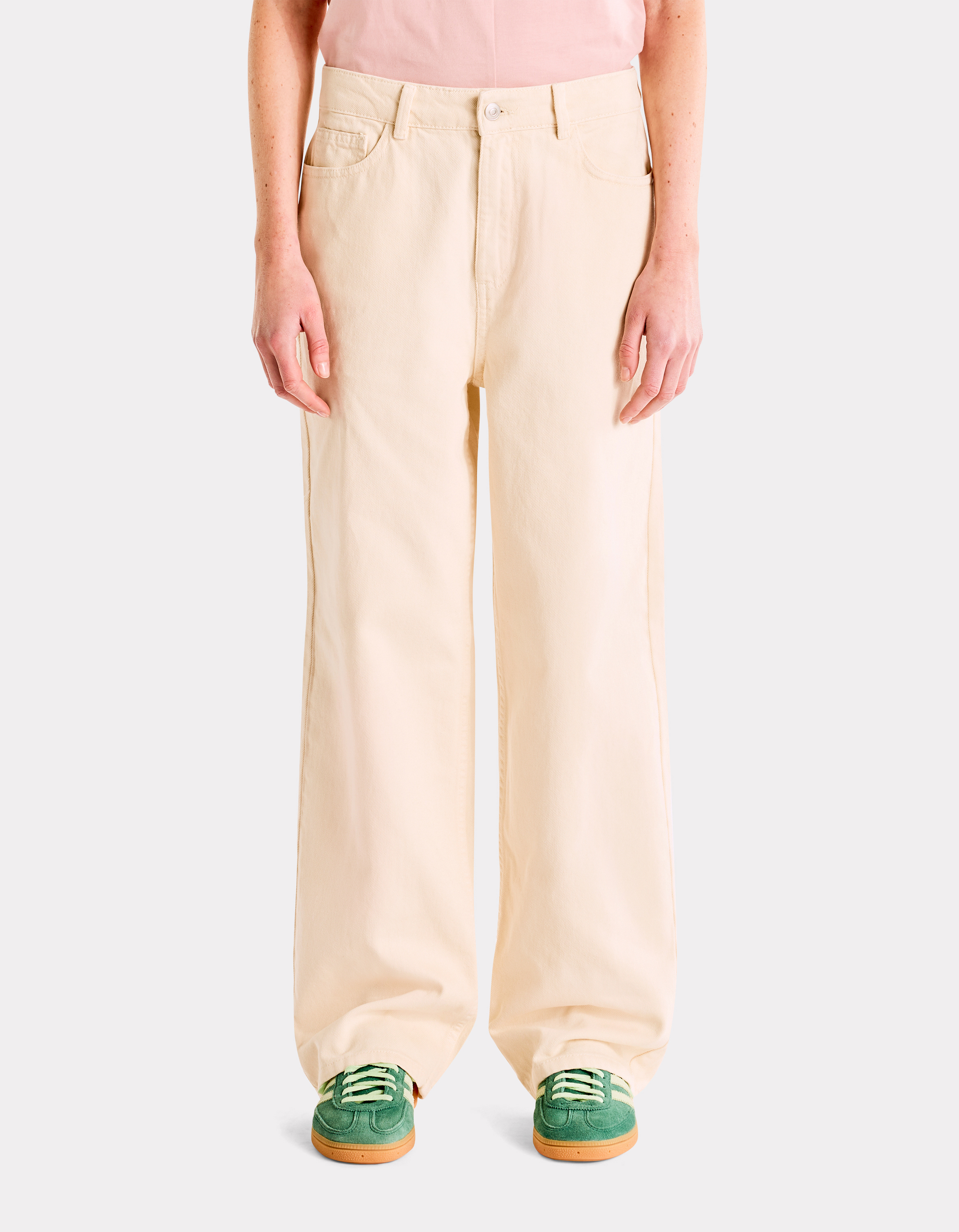 Pantalon large type jeans - beige - celio - Modalova