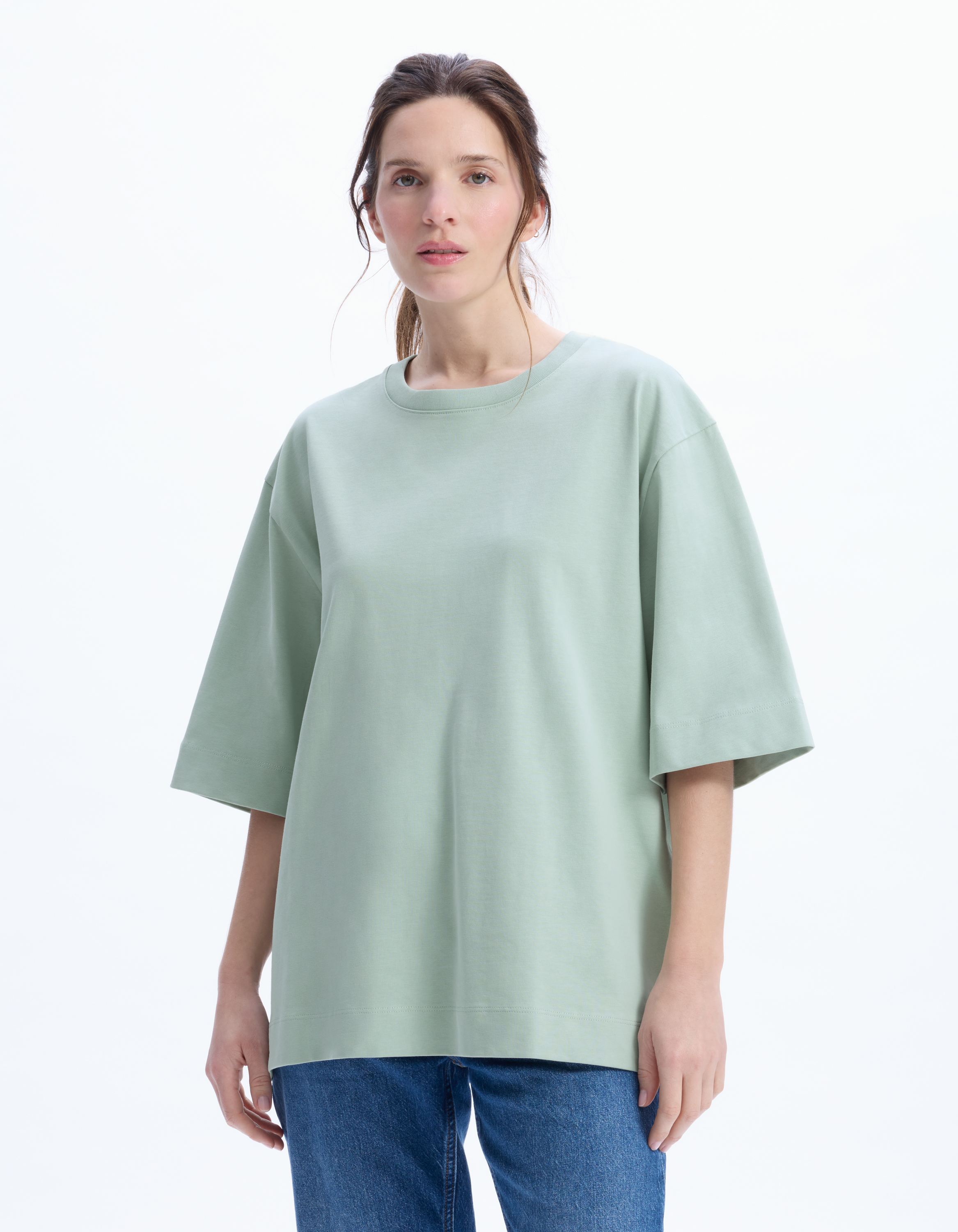 T-shirt en coton épais oversize - vert - celio - Modalova