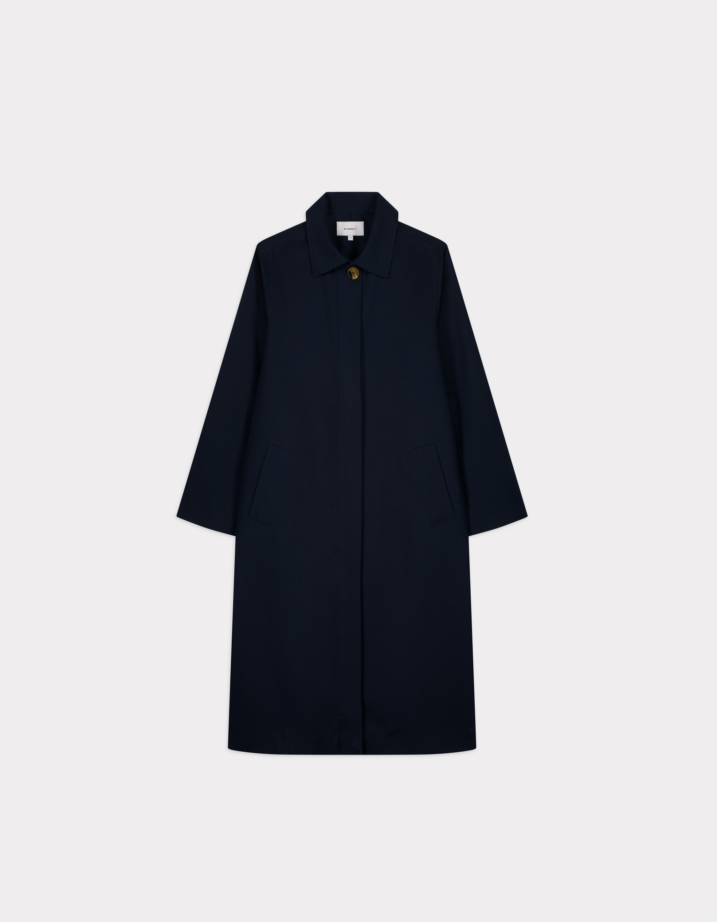 Trench long boutonné - marine
