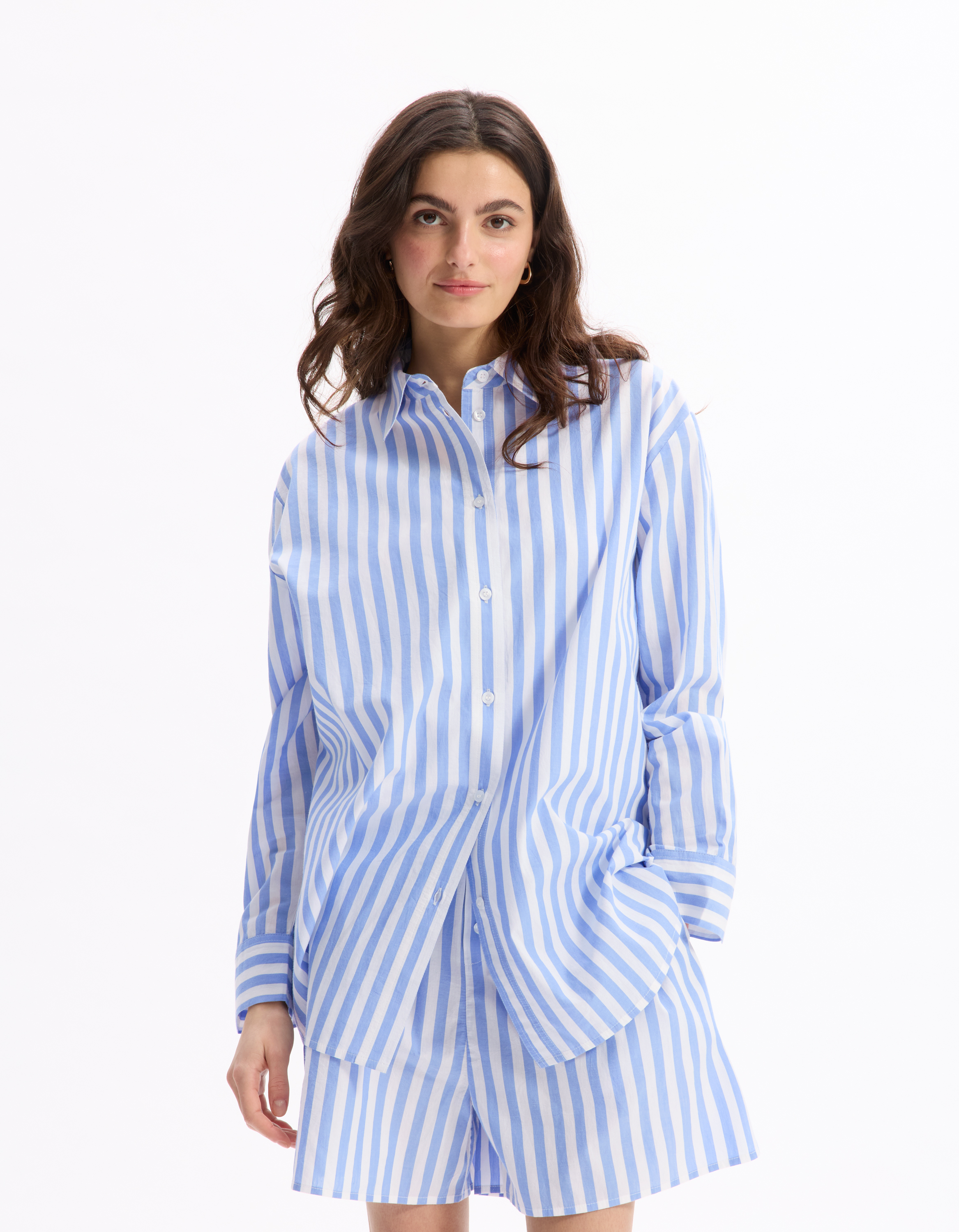 Chemise de pyjama en popeline rayé - celio - Modalova