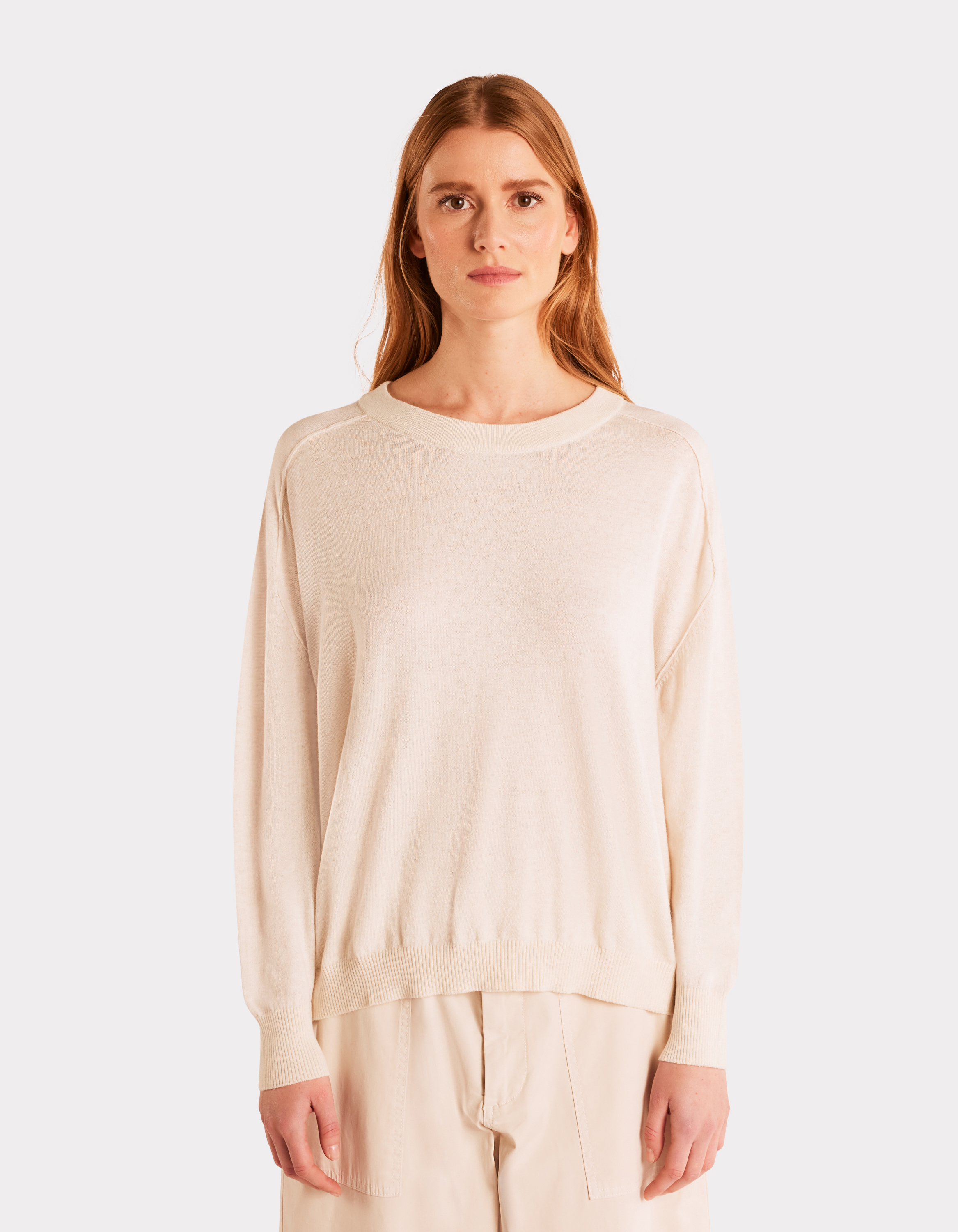Pull ample à col rond - beige - celio - Modalova