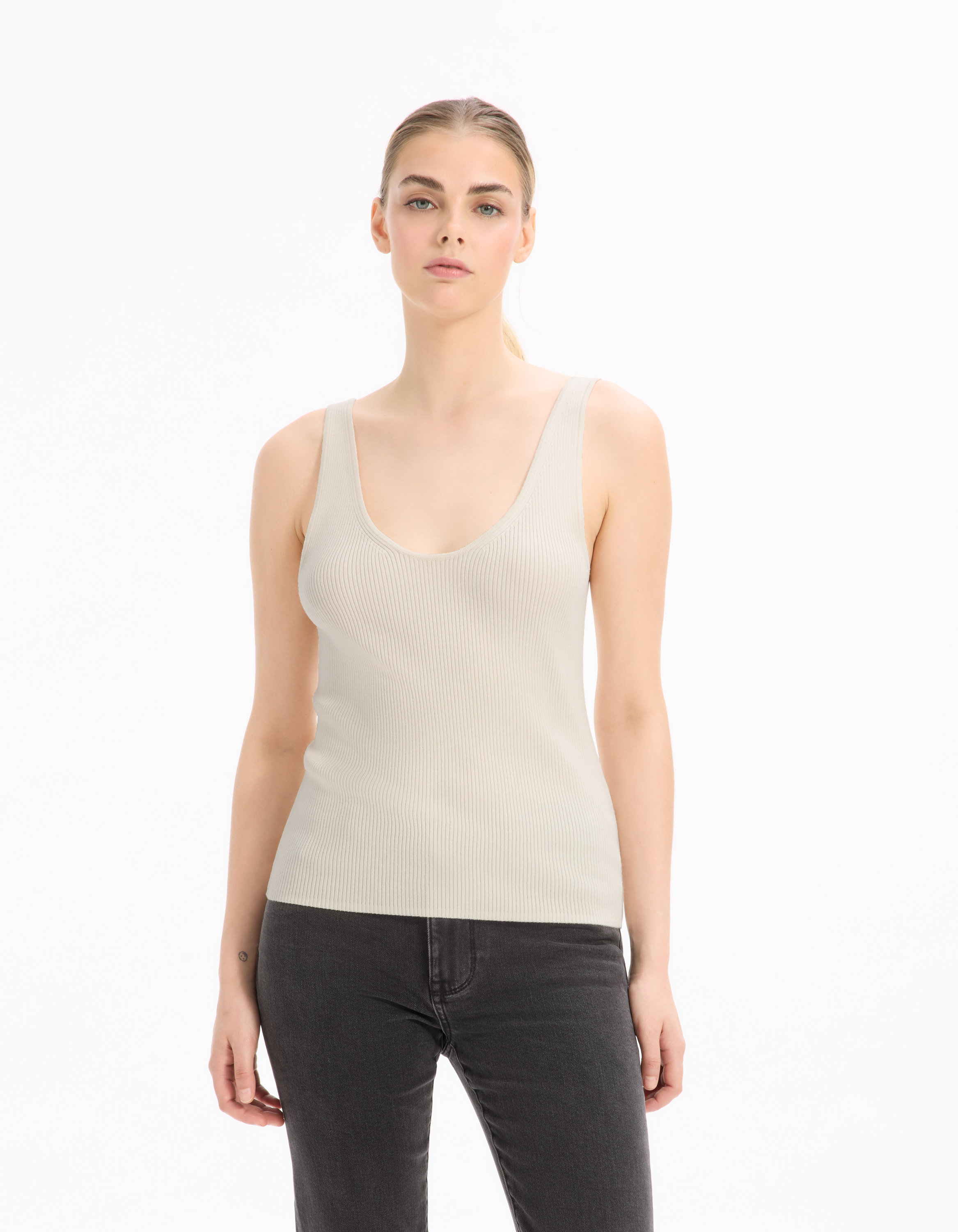 Débardeur en maille légère - beige - celio - Modalova