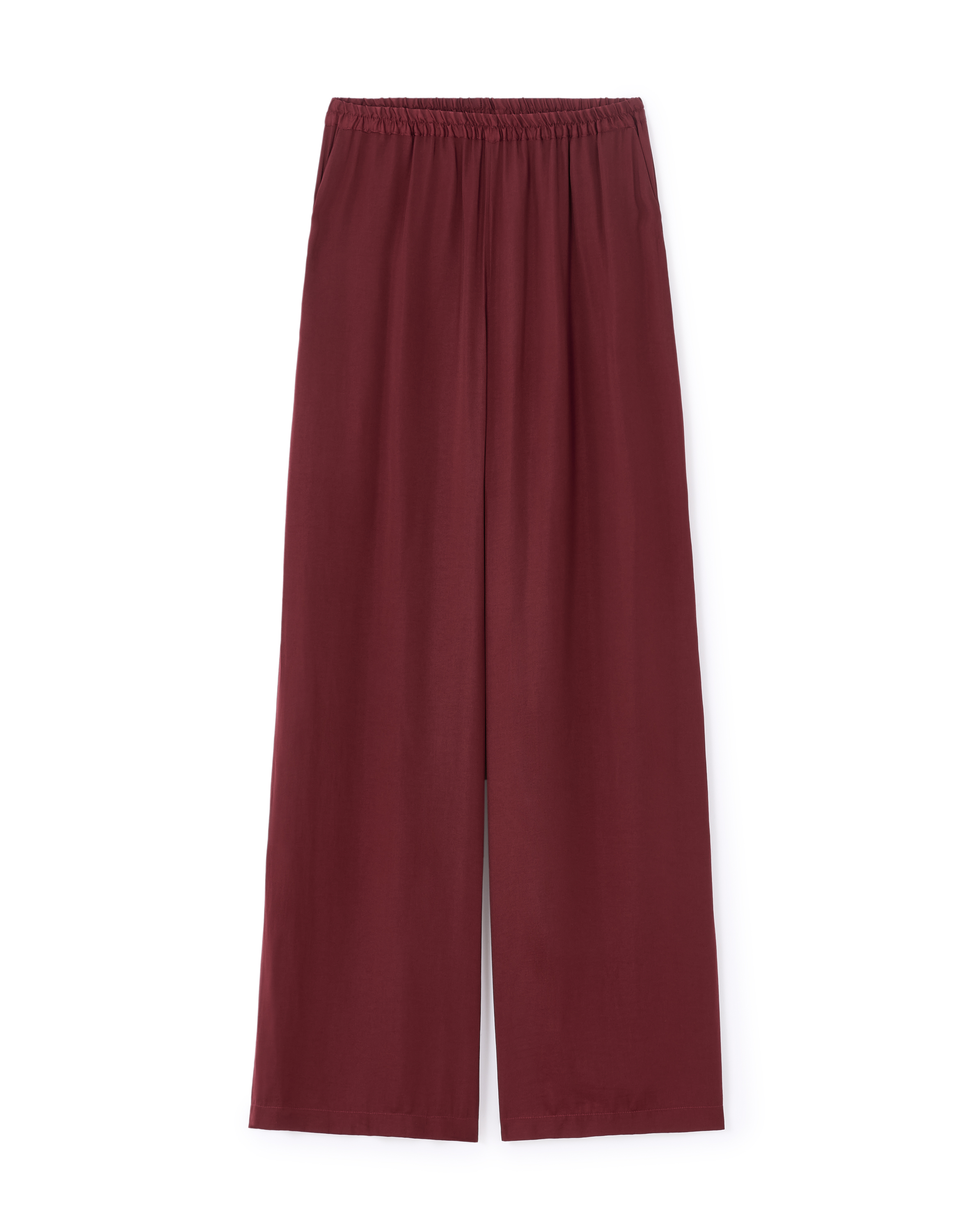 Pantalon fluide en satin - figue