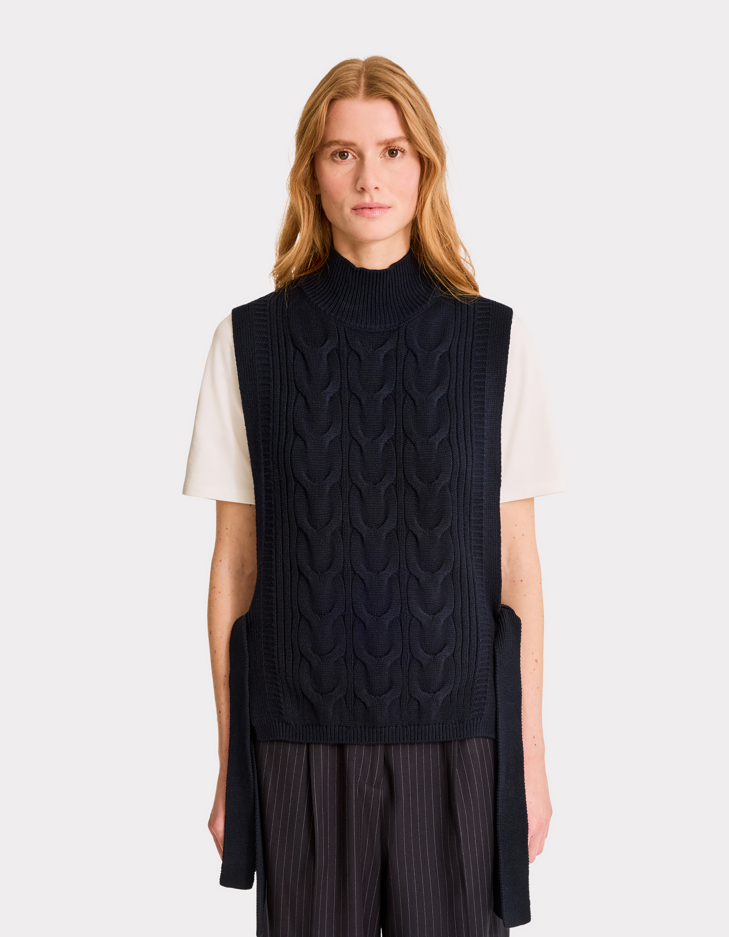 Pull col montant sans manches à nouer - celio - Modalova
