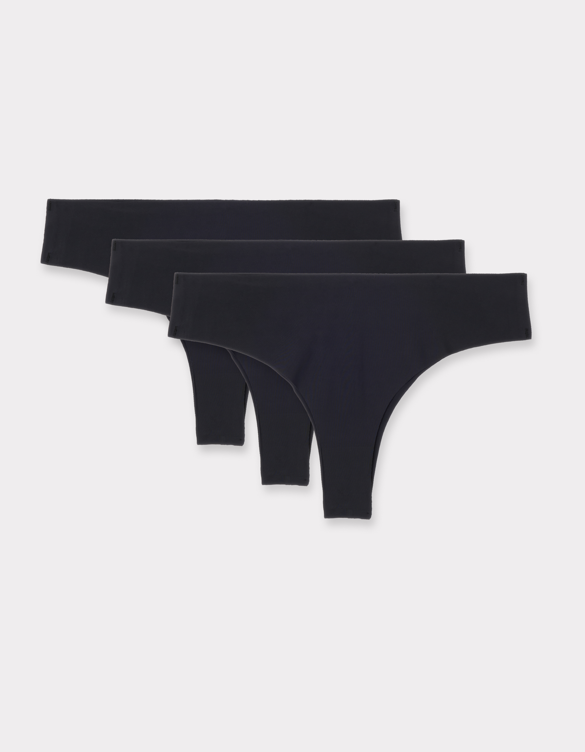 Lot de 3 tangas en microfibre - noir