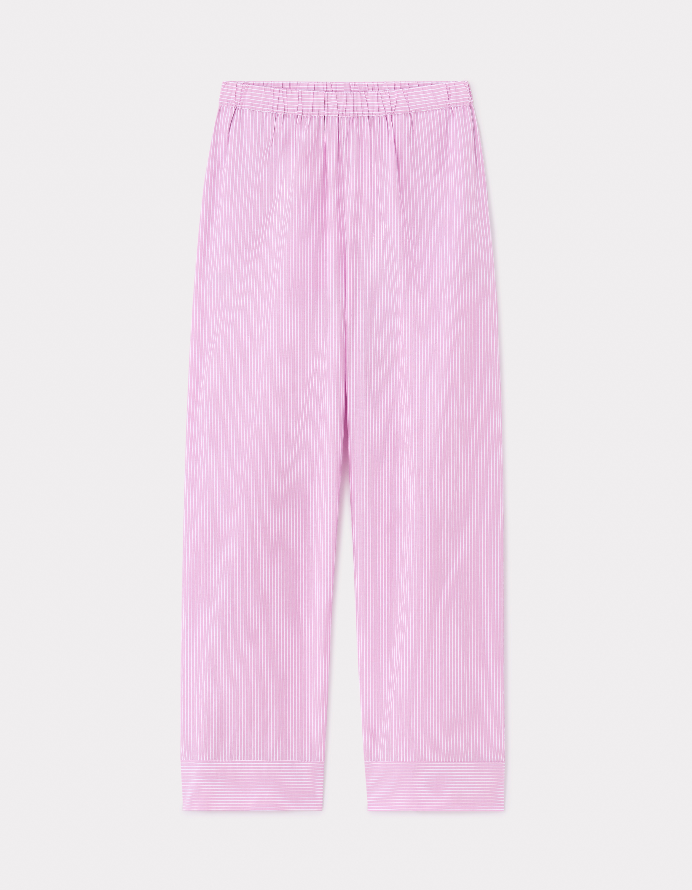 Pantalon de pyjama large en popeline de coton - parme
