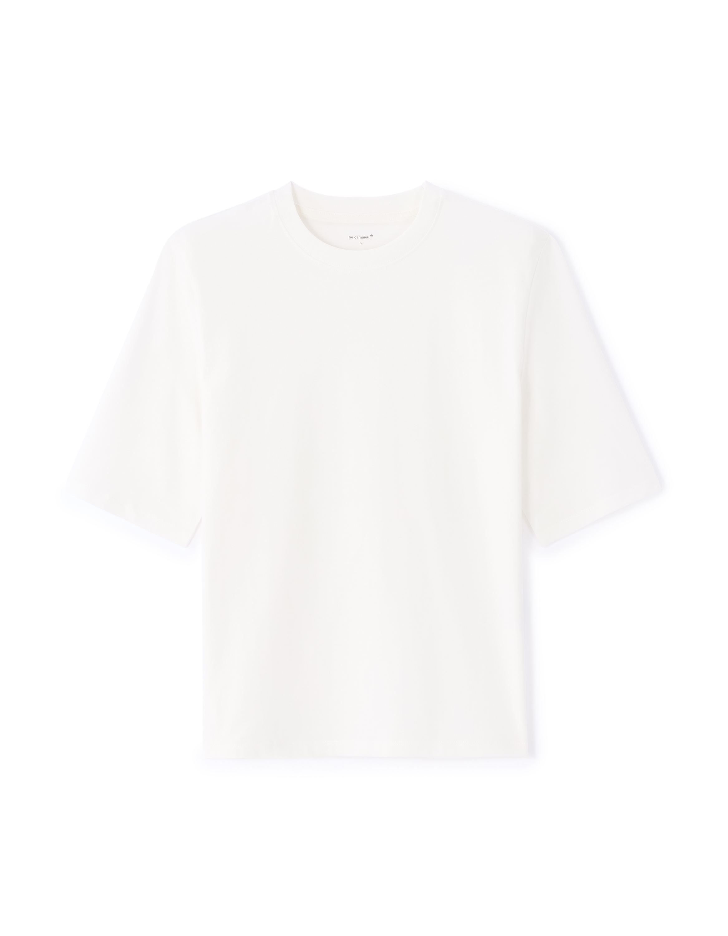 T-shirt uni à épaulette - écru