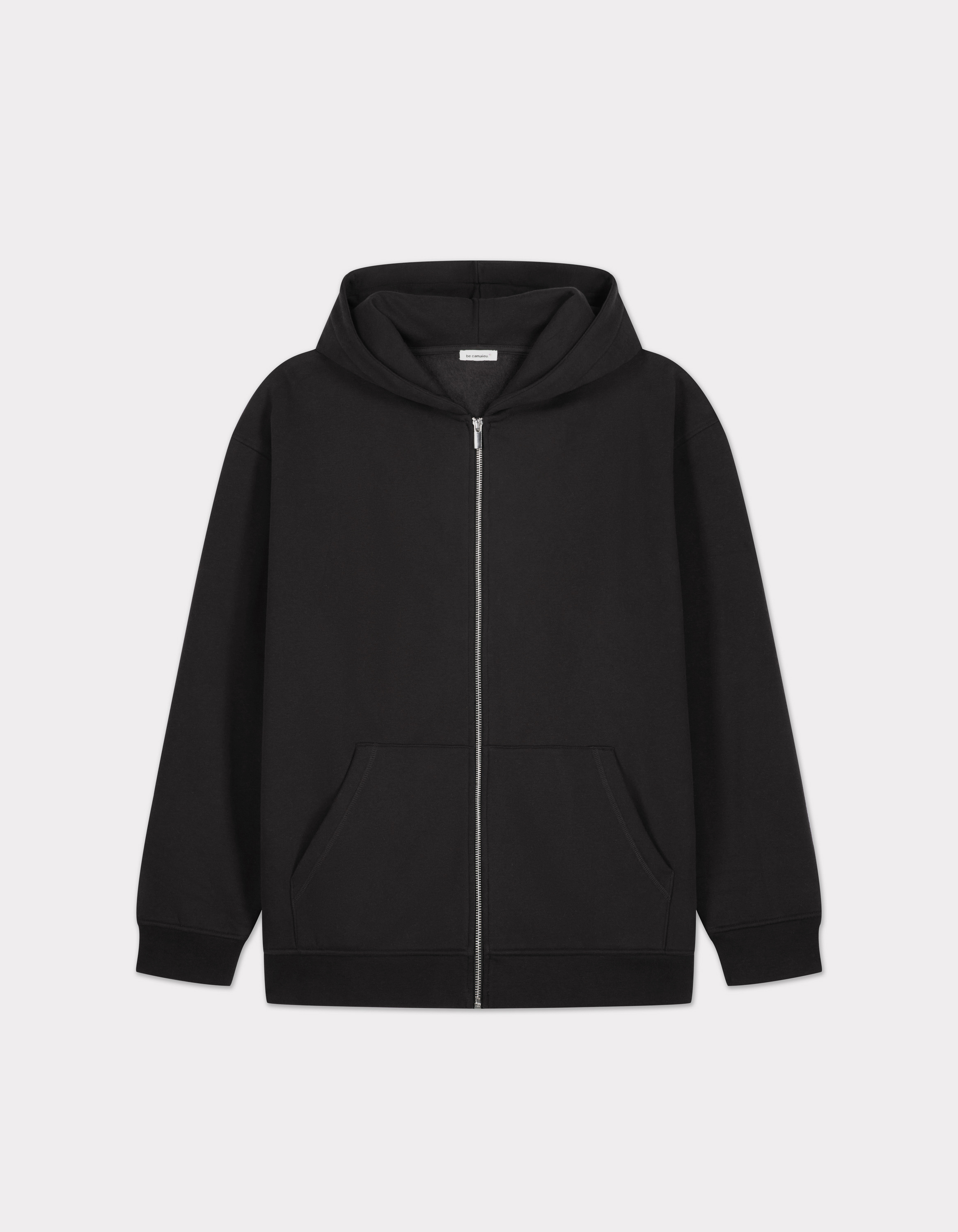 Veste à capuche zippée en molleton - gris anthracite