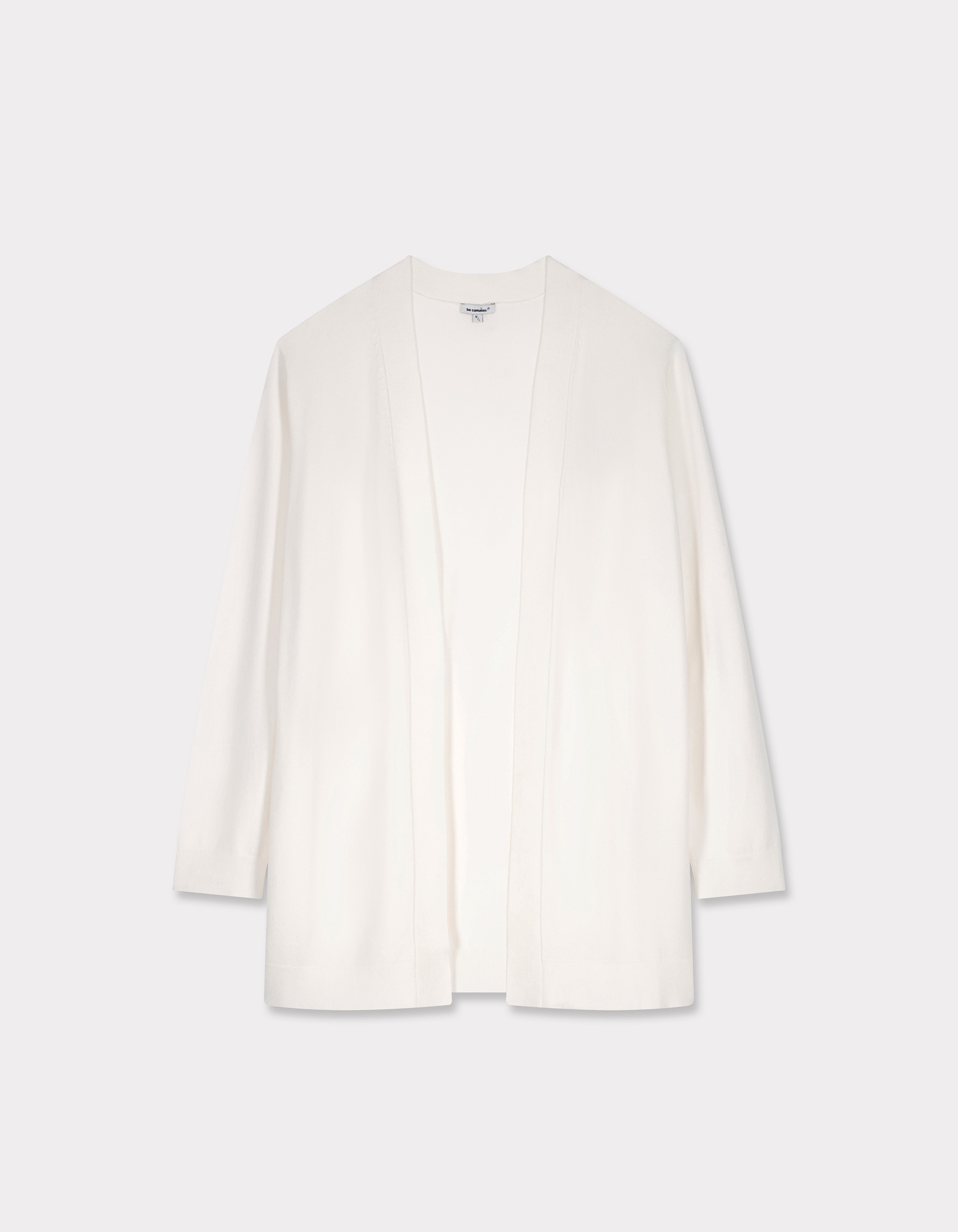 Gilet long en maille fine - écru