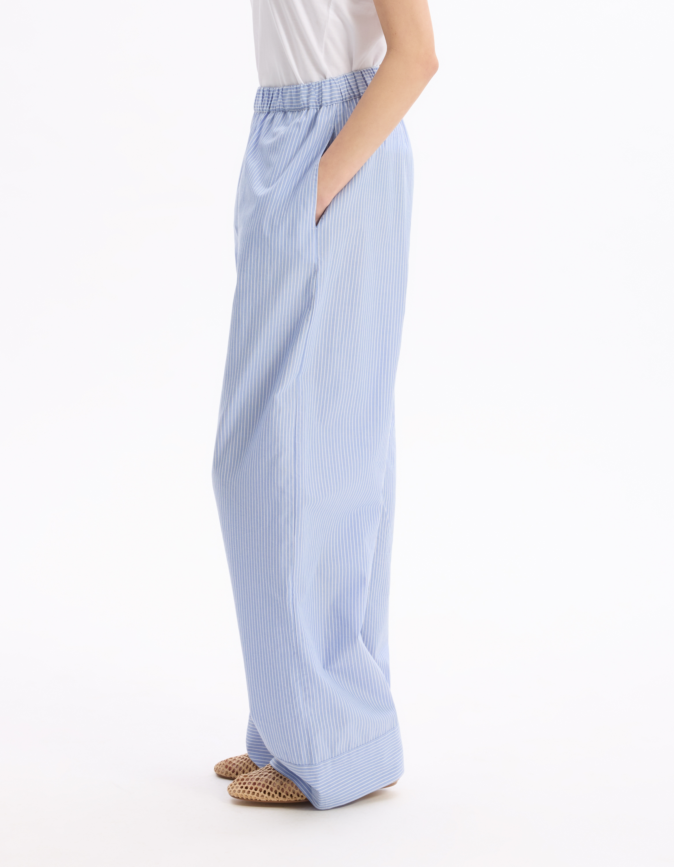 Pantalon de pyjama large en popeline de coton - celio - Modalova