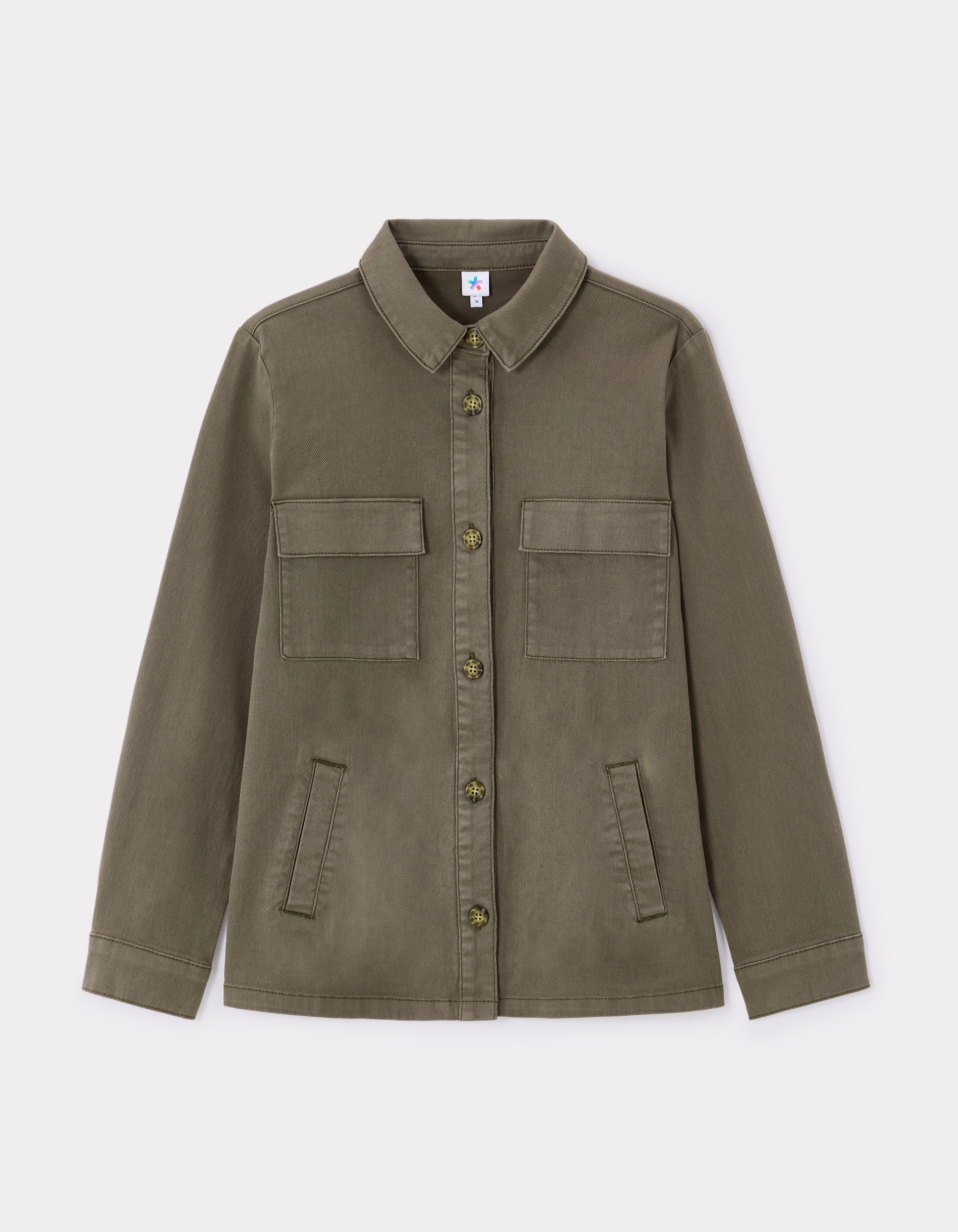 Veste effet denim - kaki