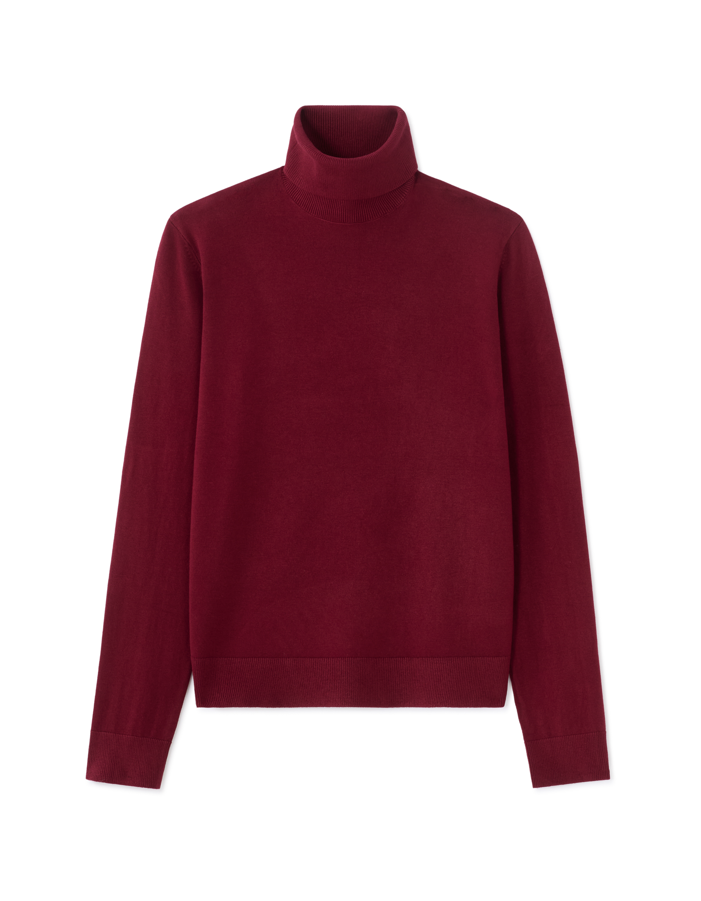 Pull en maille fine col roulé - bordeaux