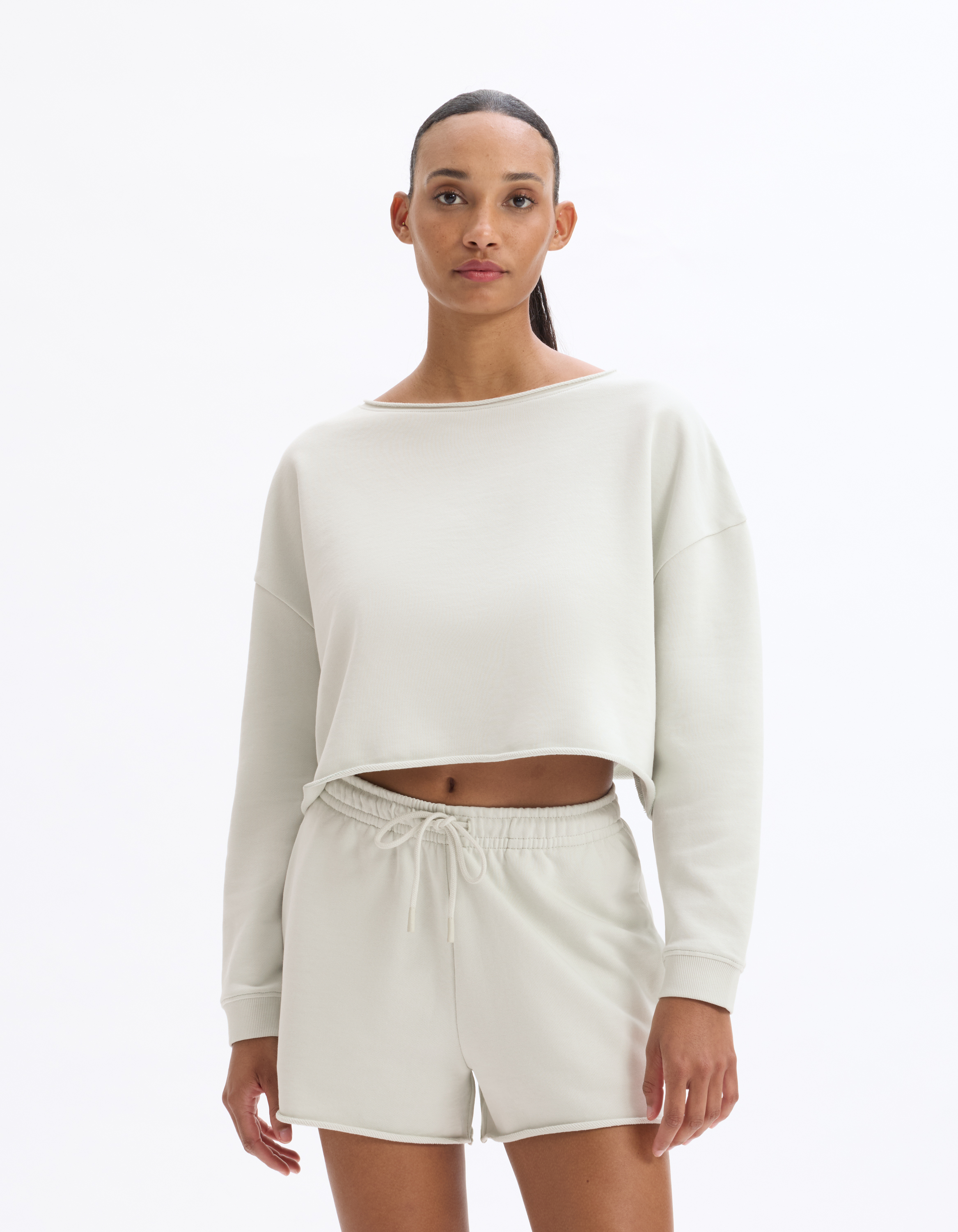 Sweat crop en terry - vert - celio - Modalova