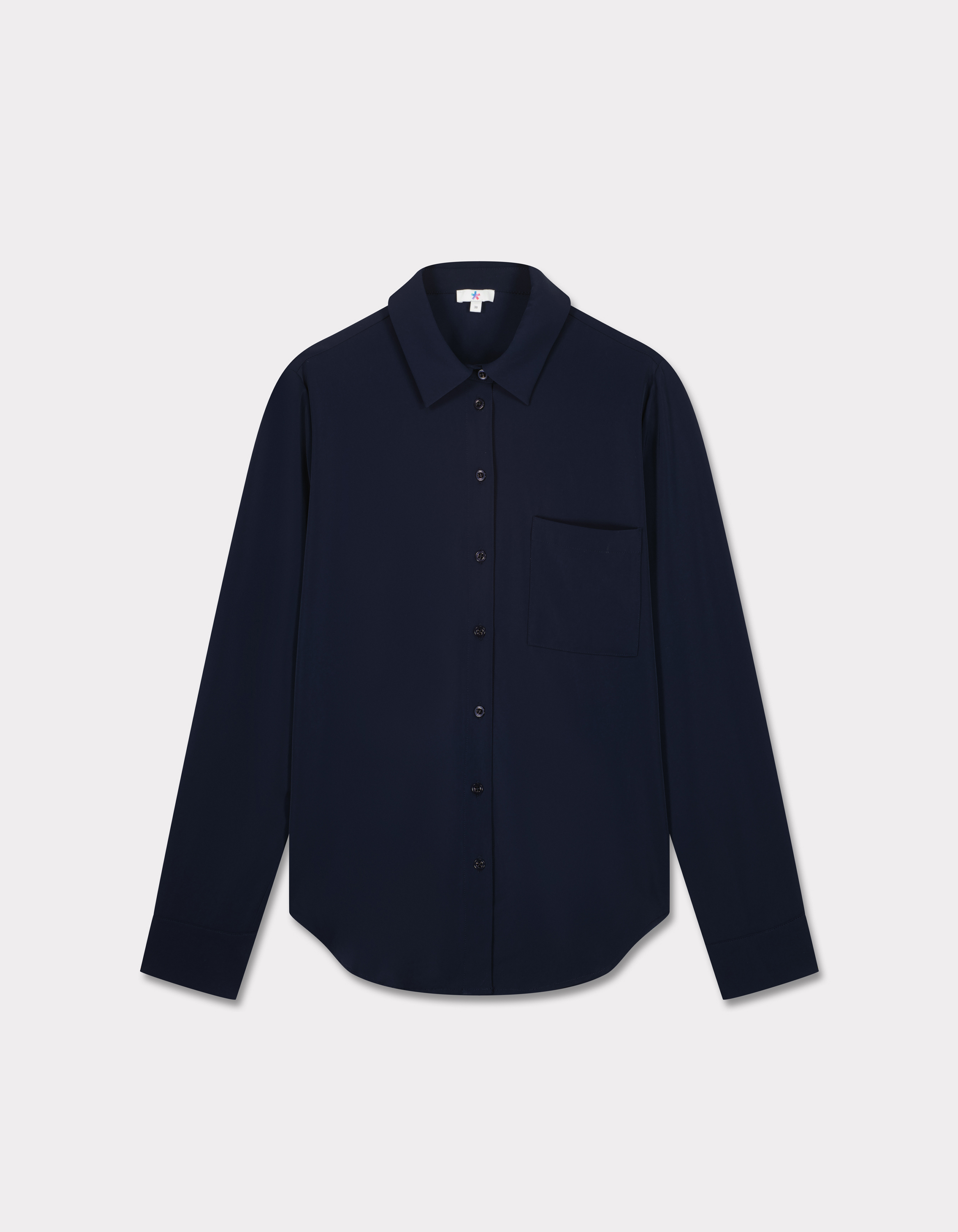 Chemise en satin - marine