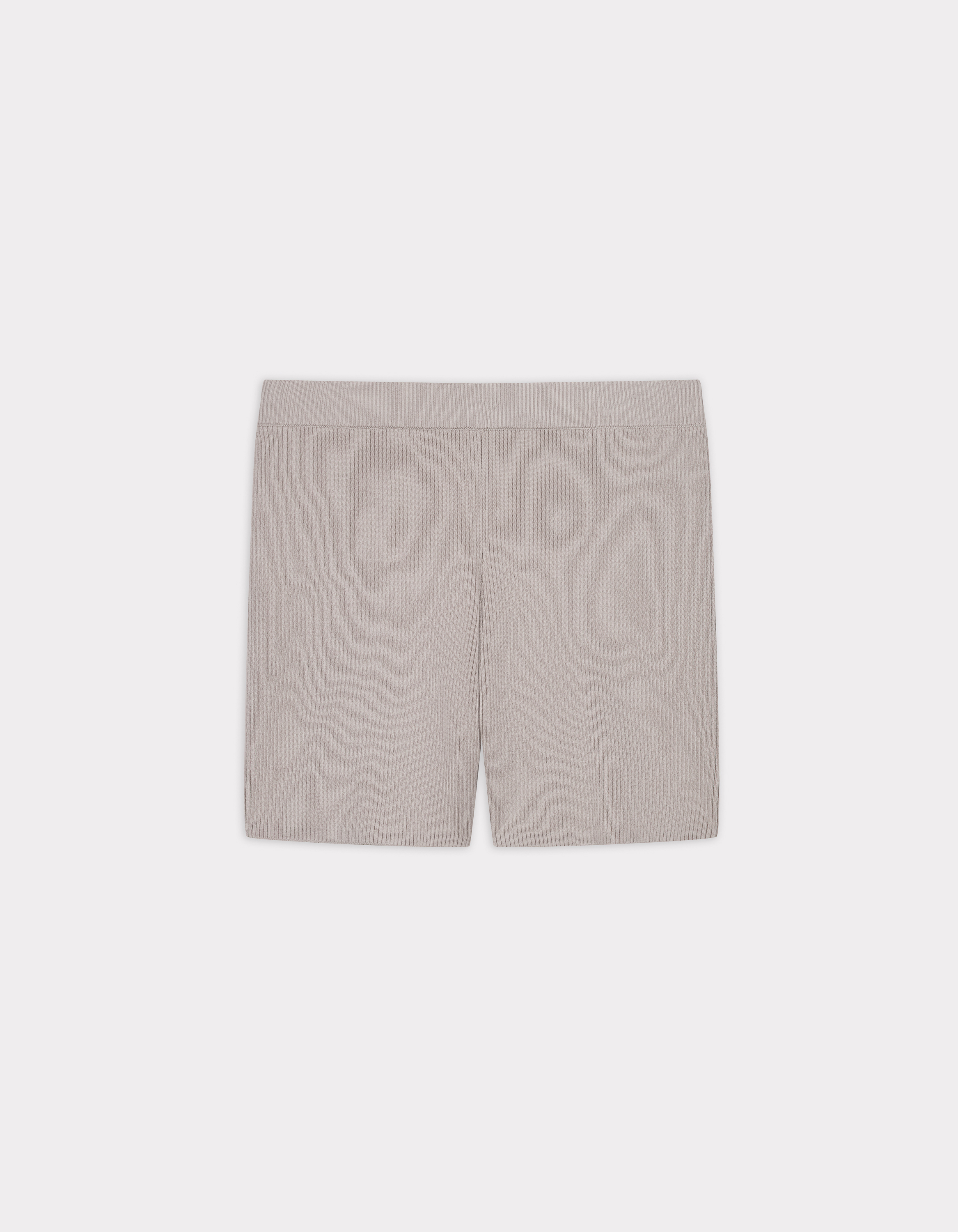 Short ensemble en maille côtelée - gris