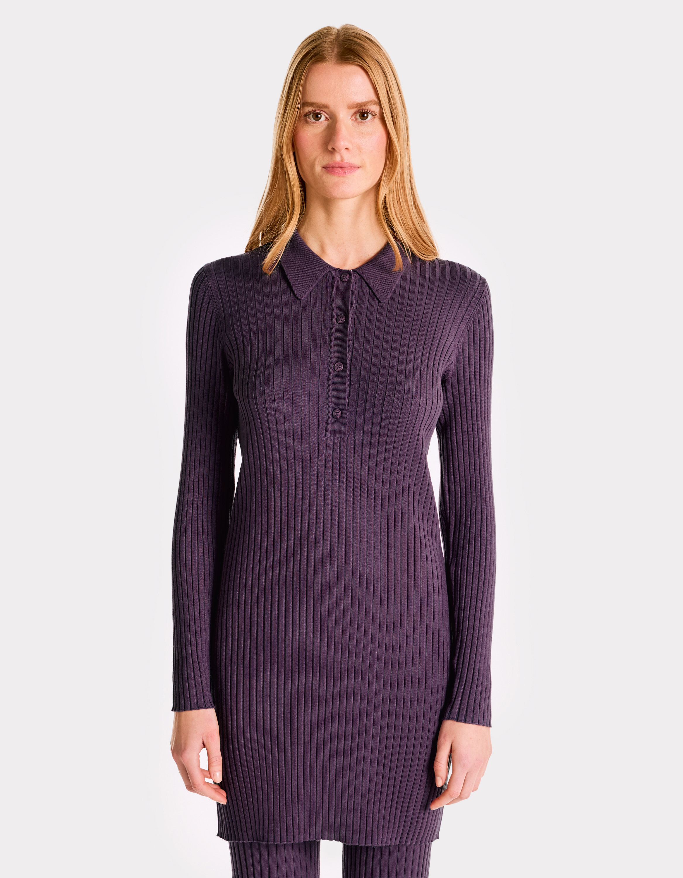 Robe en côtes plates - violet - celio - Modalova