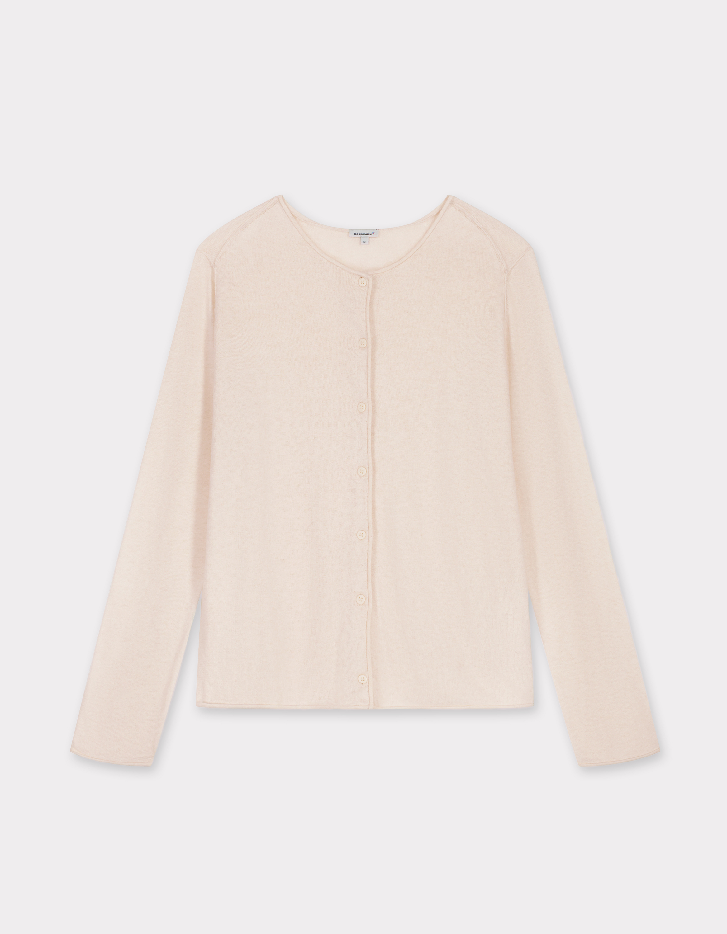 Gilet à manches longues col rond - beige