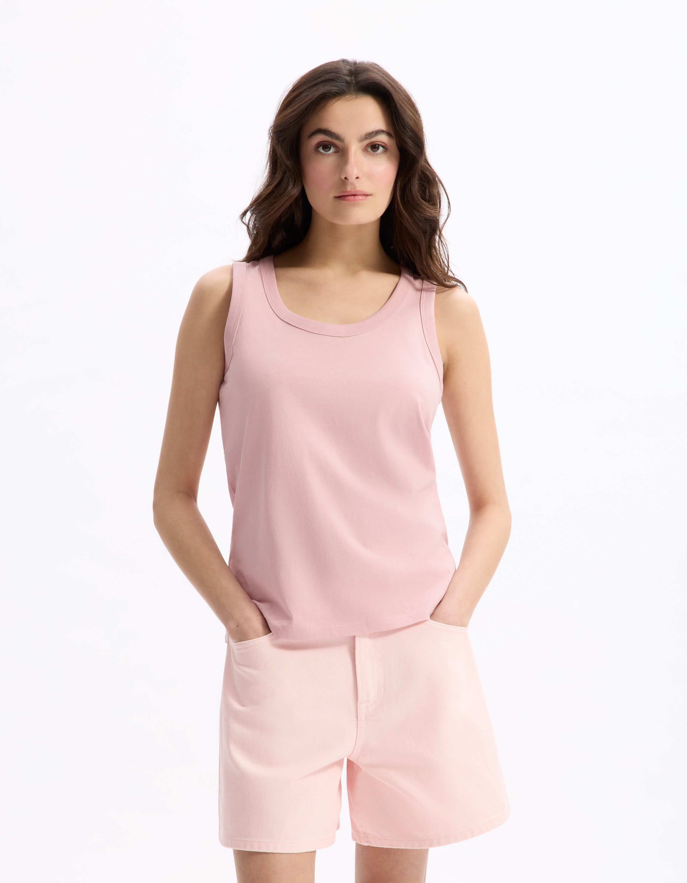 Débardeur coton biologique - rose - celio - Modalova