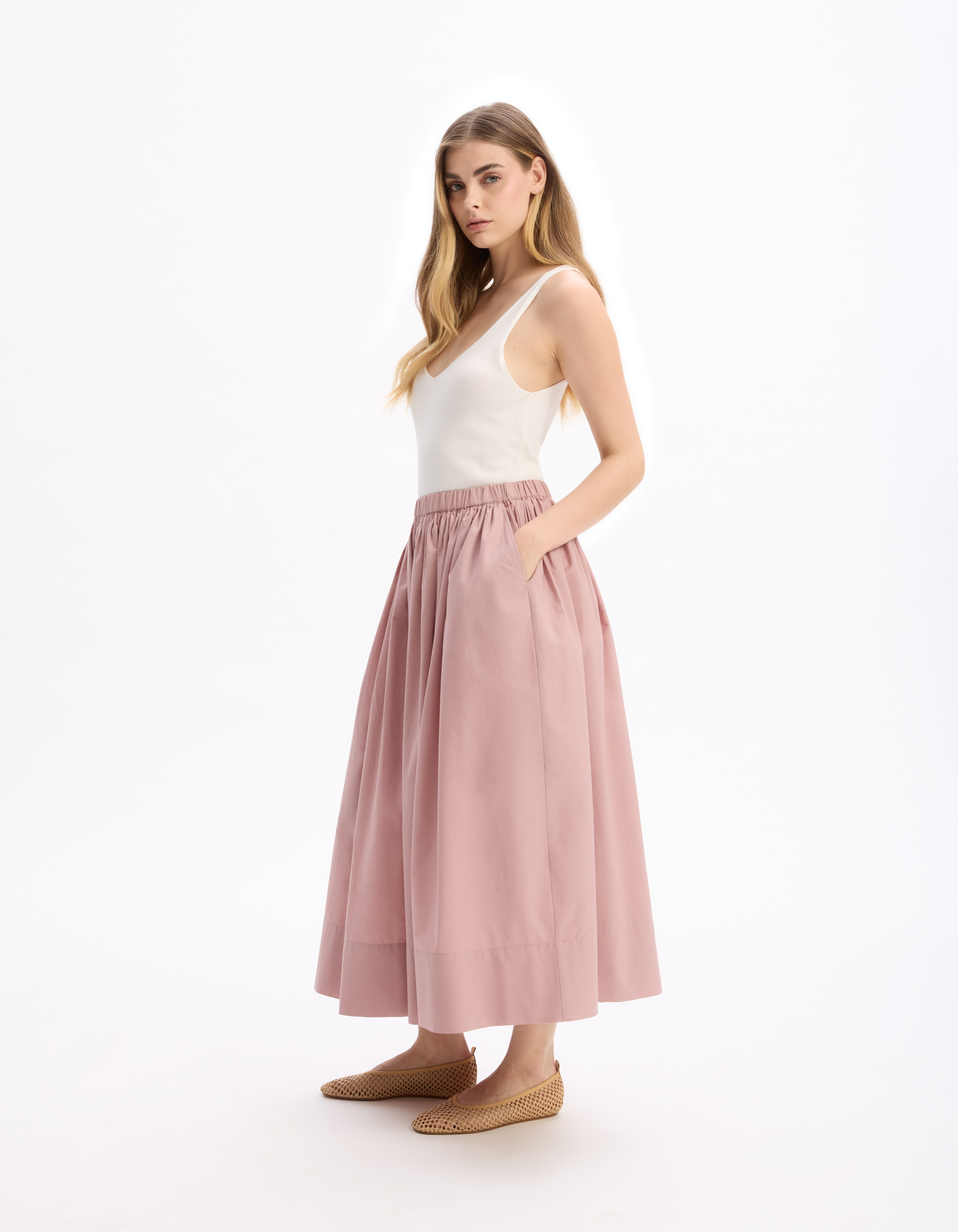 Jupon en popeline - violet - celio - Modalova