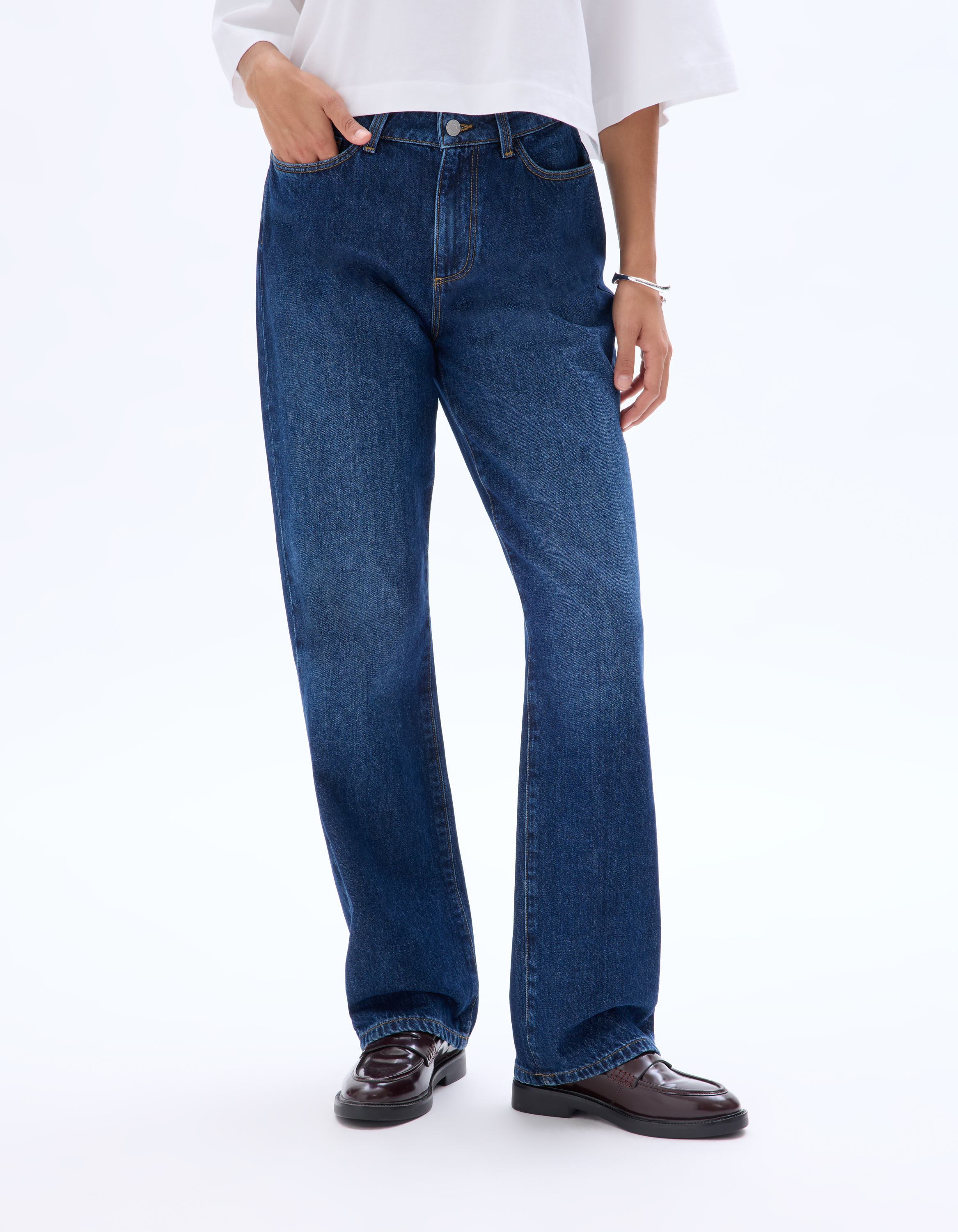 Jean droit - bleu - celio - Modalova