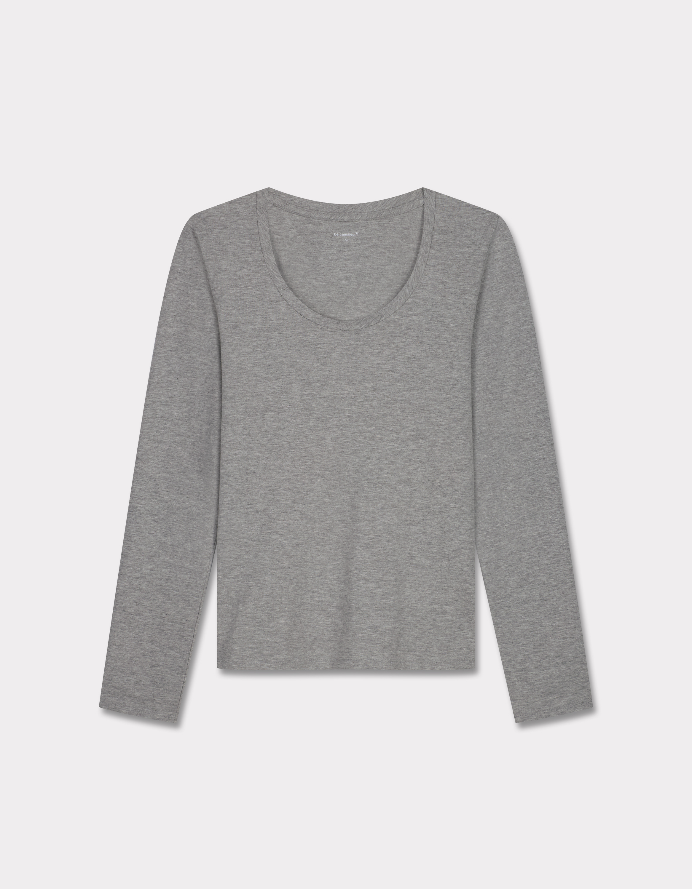 T-shirt ajusté à manches longues - gris clair