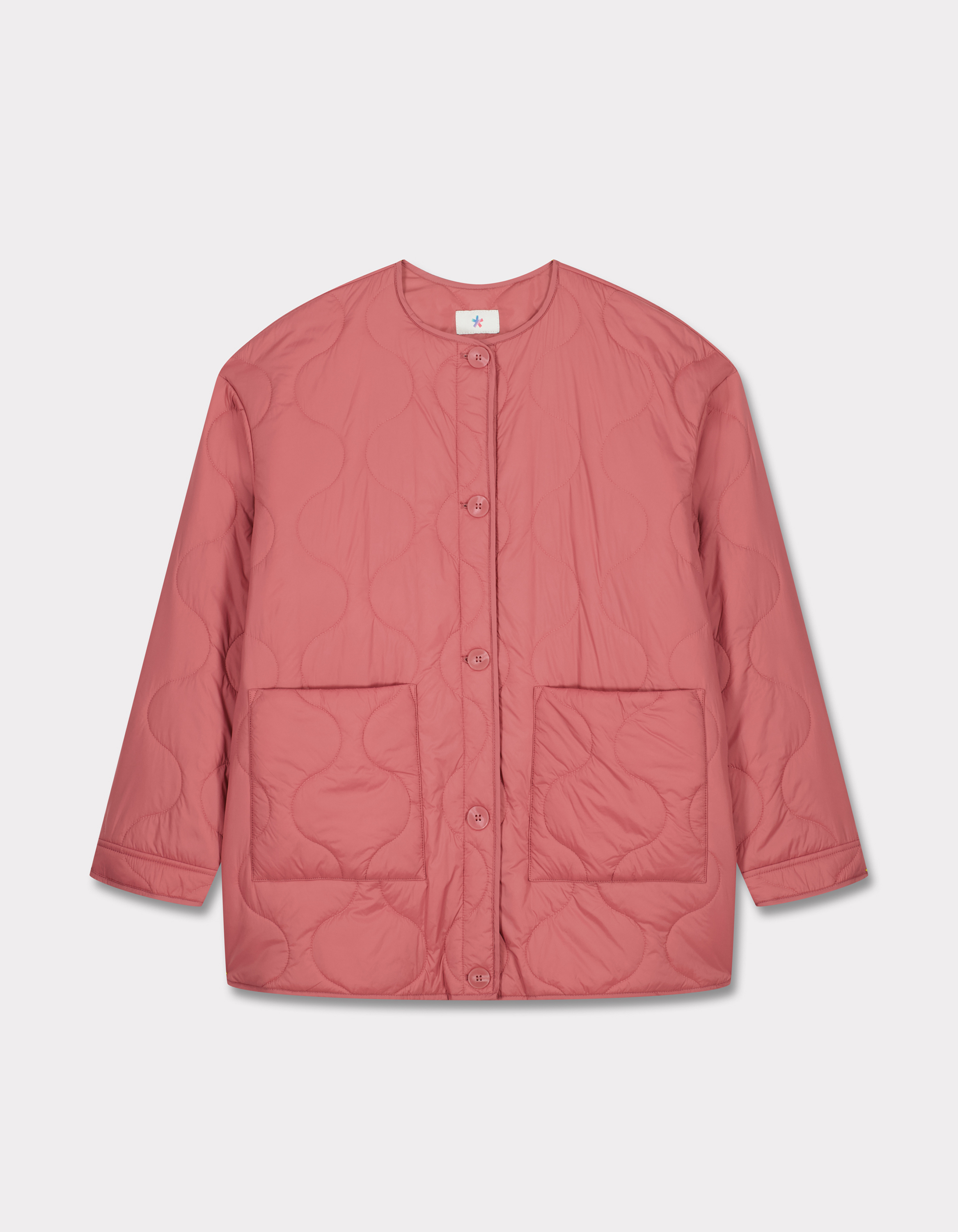 Veste matelassé col rond - rose
