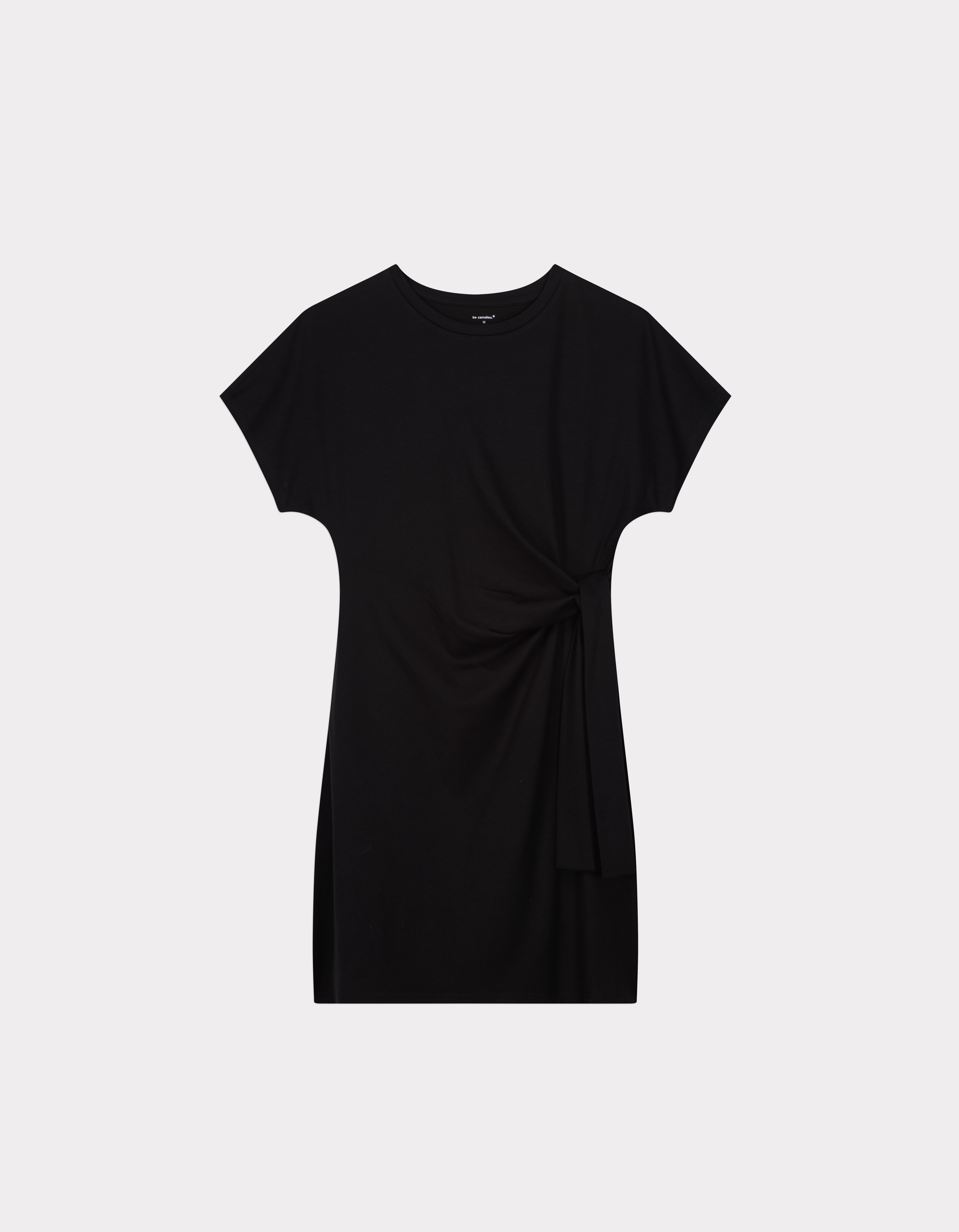 Robe courte nouée en coton - noir