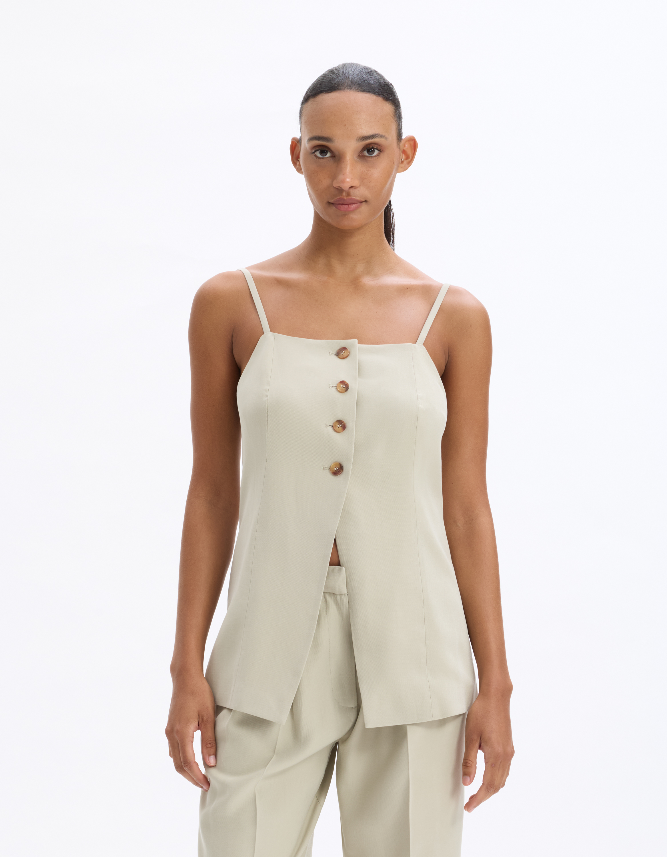 Top habillé à bretelle - gris - celio - Modalova