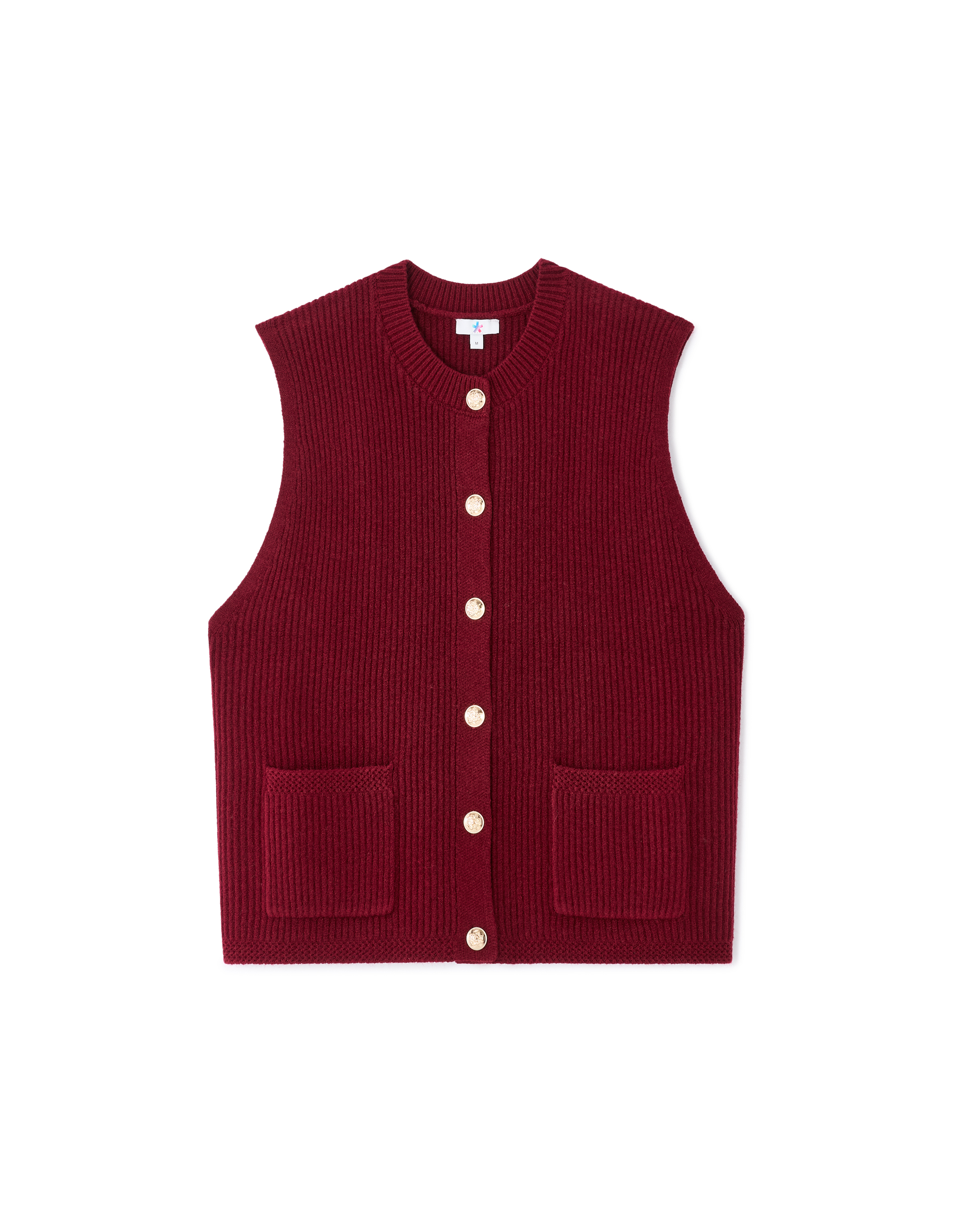 Gilet boutonné sans manche - rouge