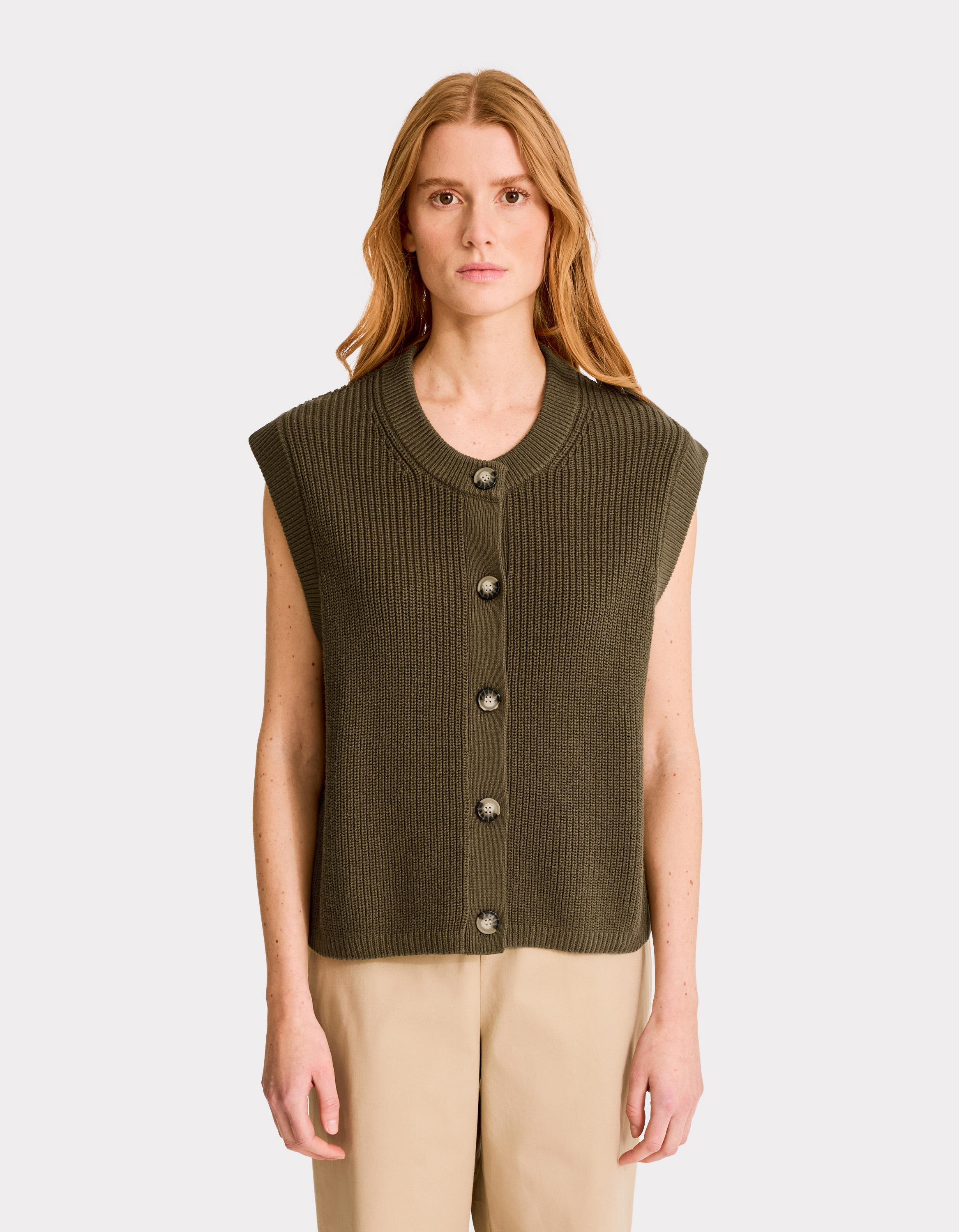 Gilet sans manches boutonné - kaki - celio - Modalova