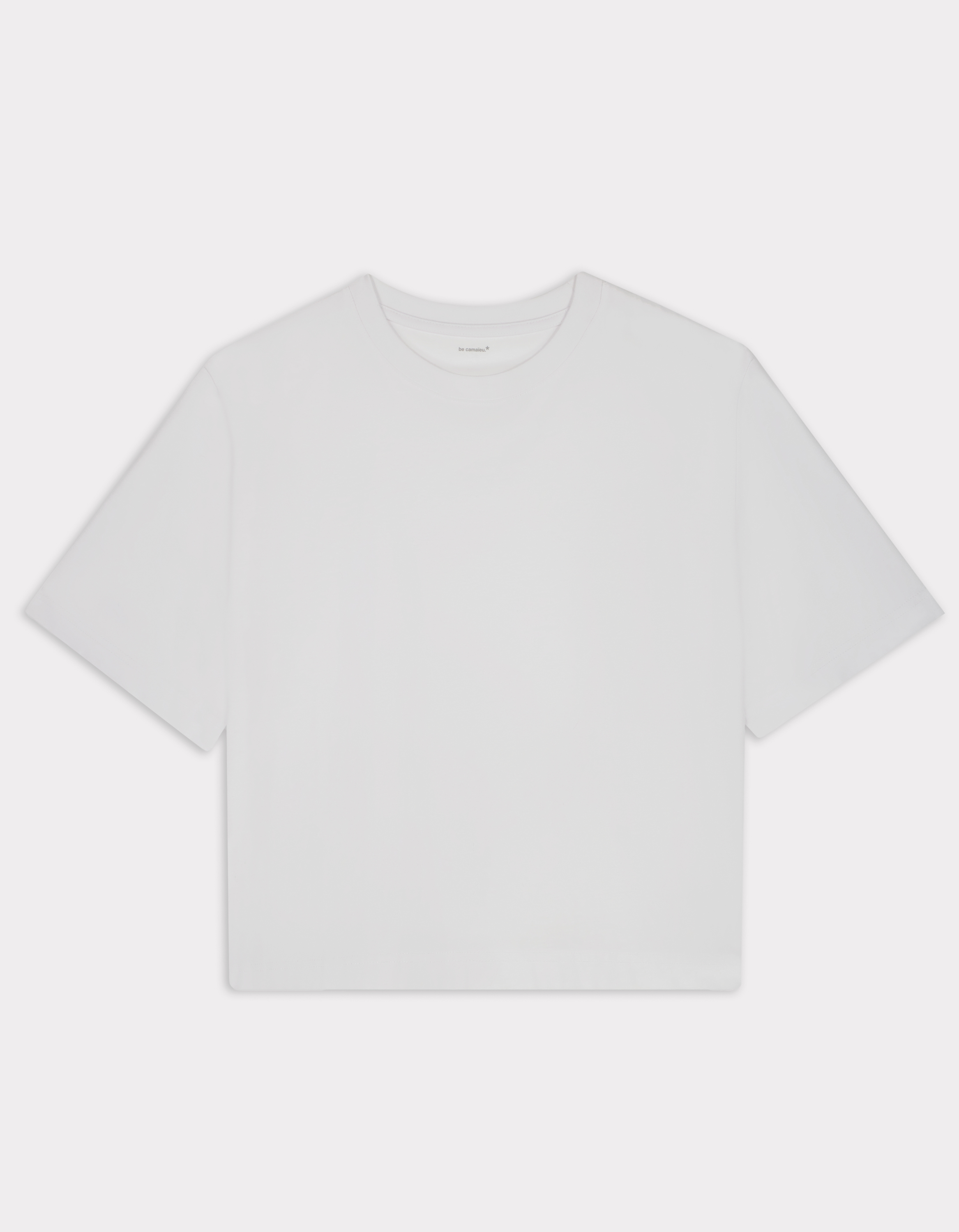 T-shirt en coton épais boxy - blanc