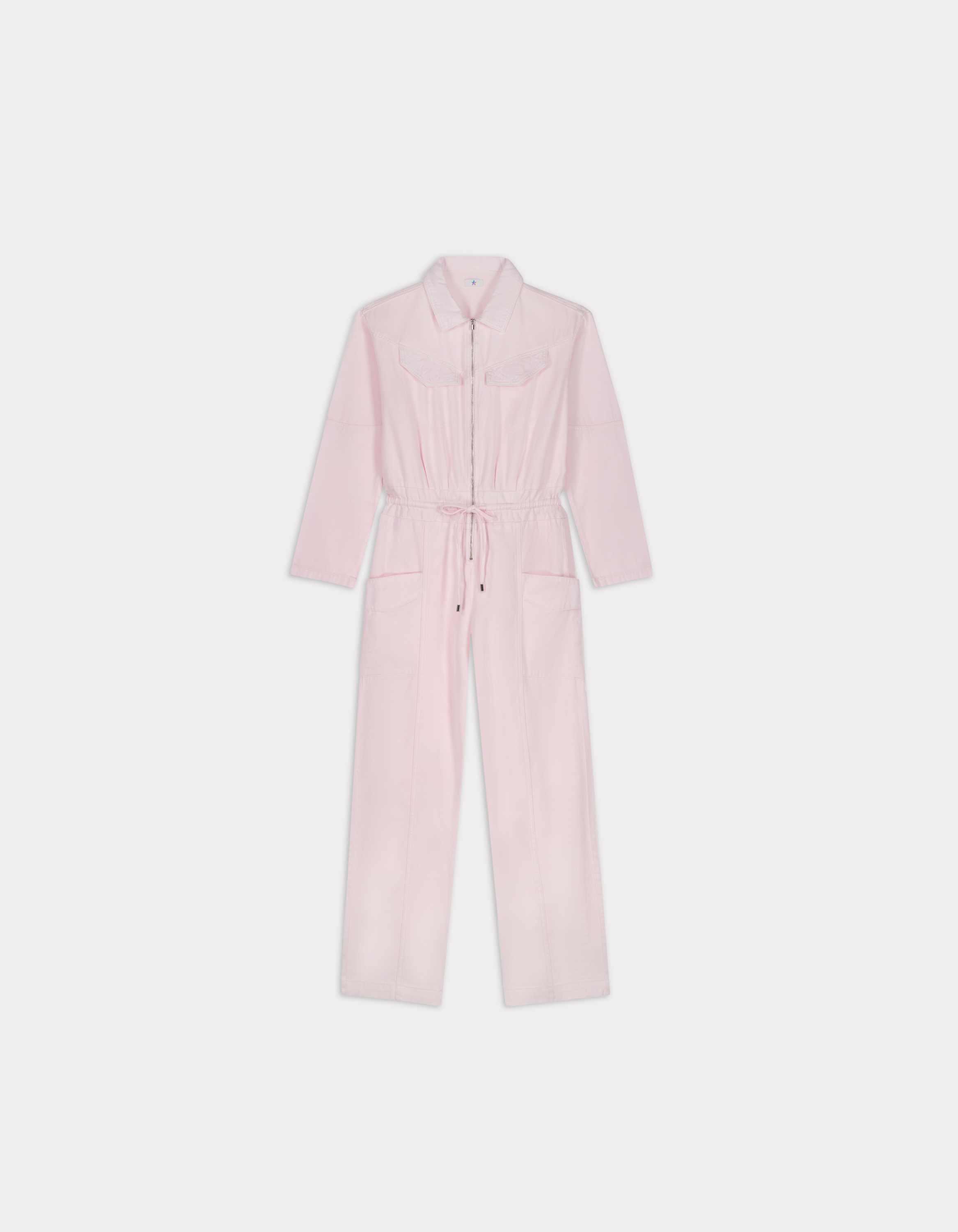 Combinaison zippée avec cordon - rose