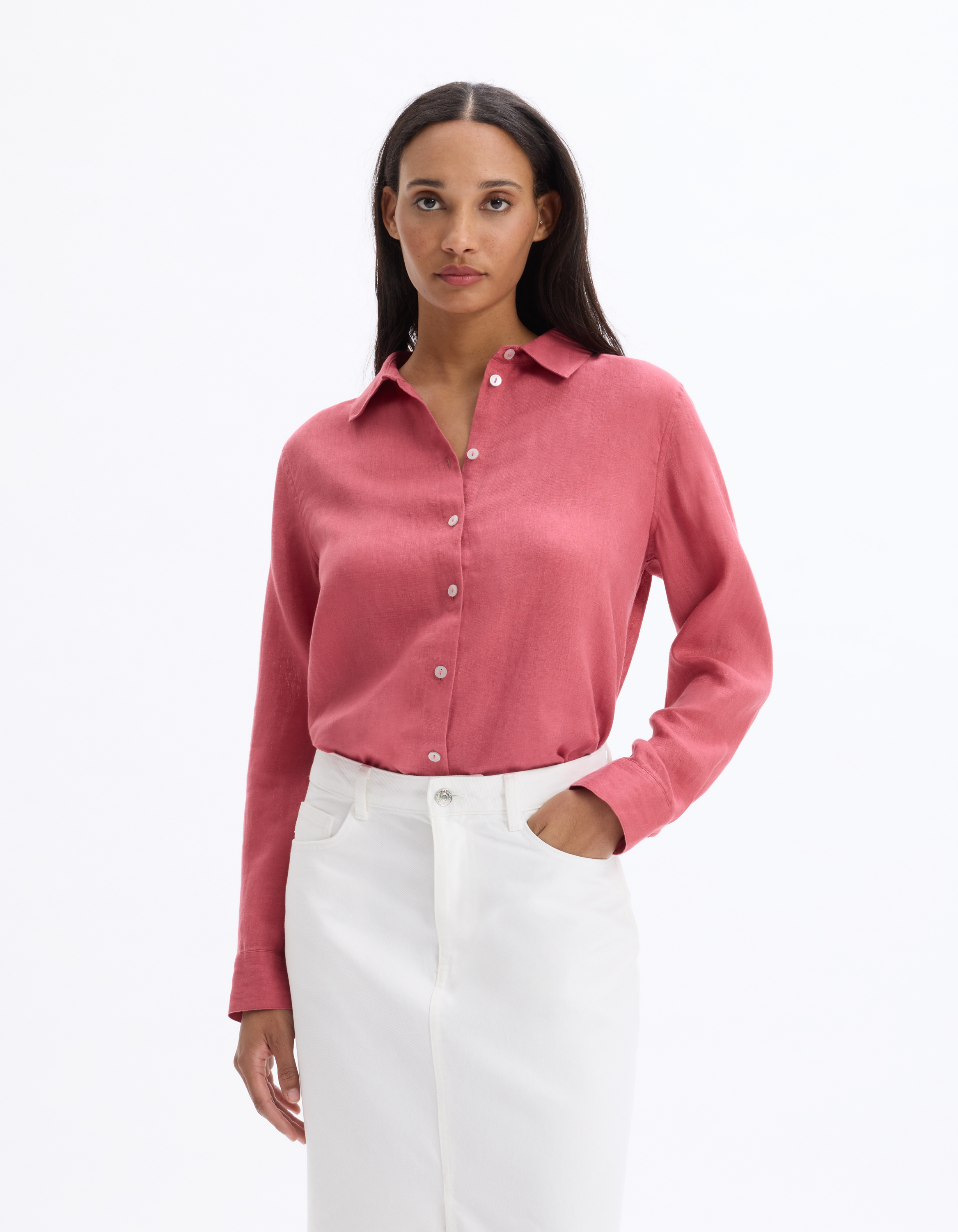 Chemise 100% Lin - rose - celio - Modalova