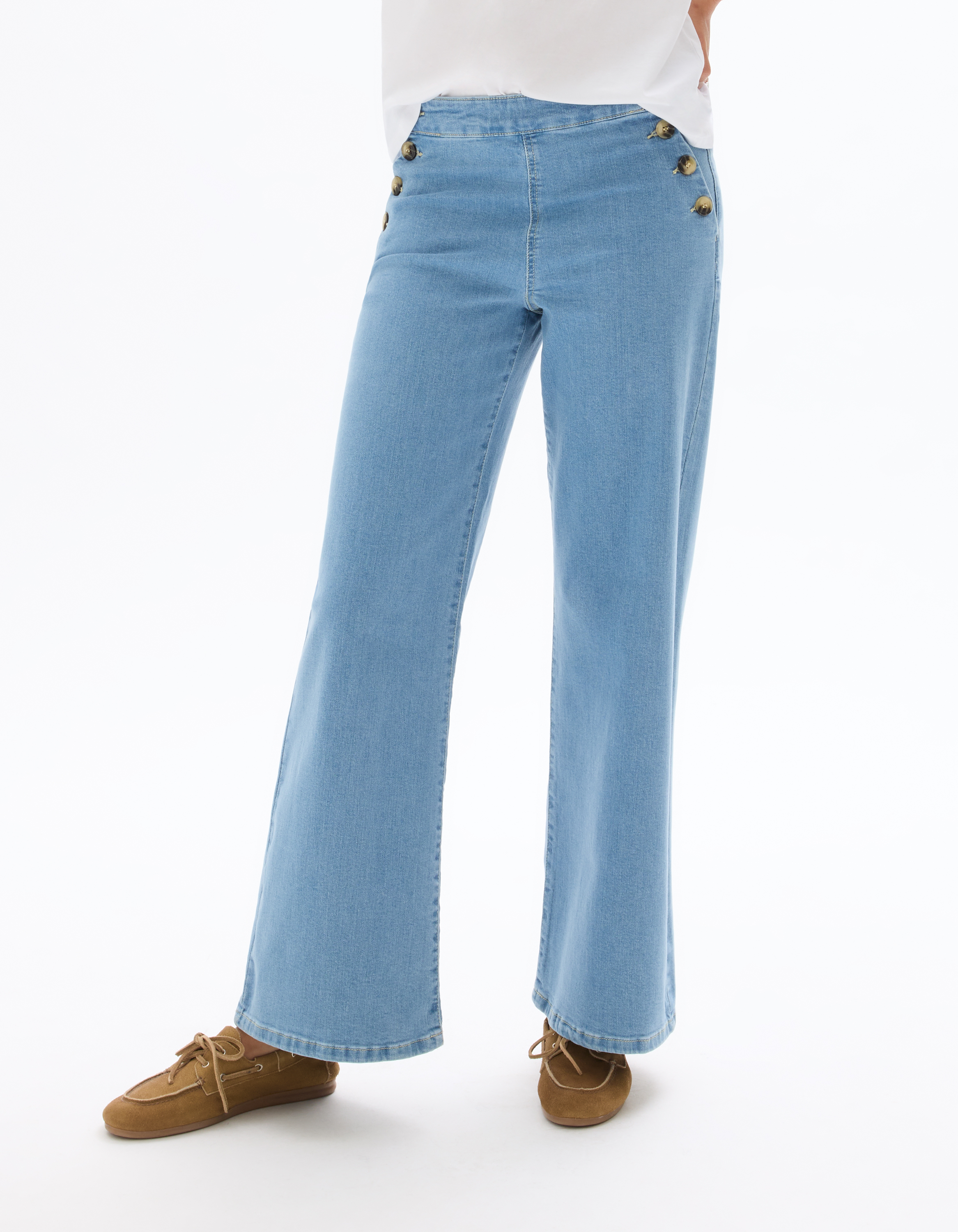 Jean large avec boutons en corne - denim - celio - Modalova
