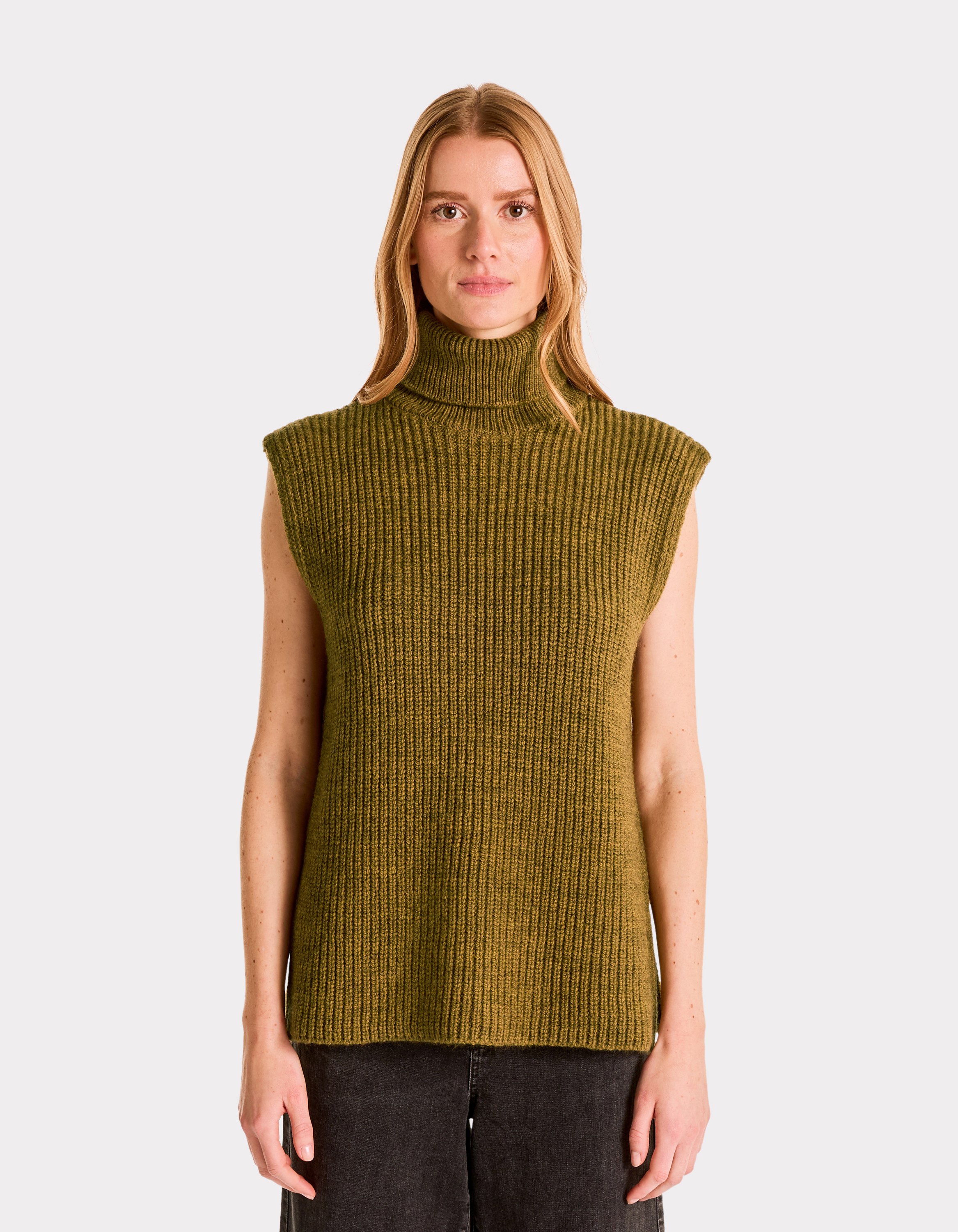 Pull sans manches col roulé - kaki - celio - Modalova