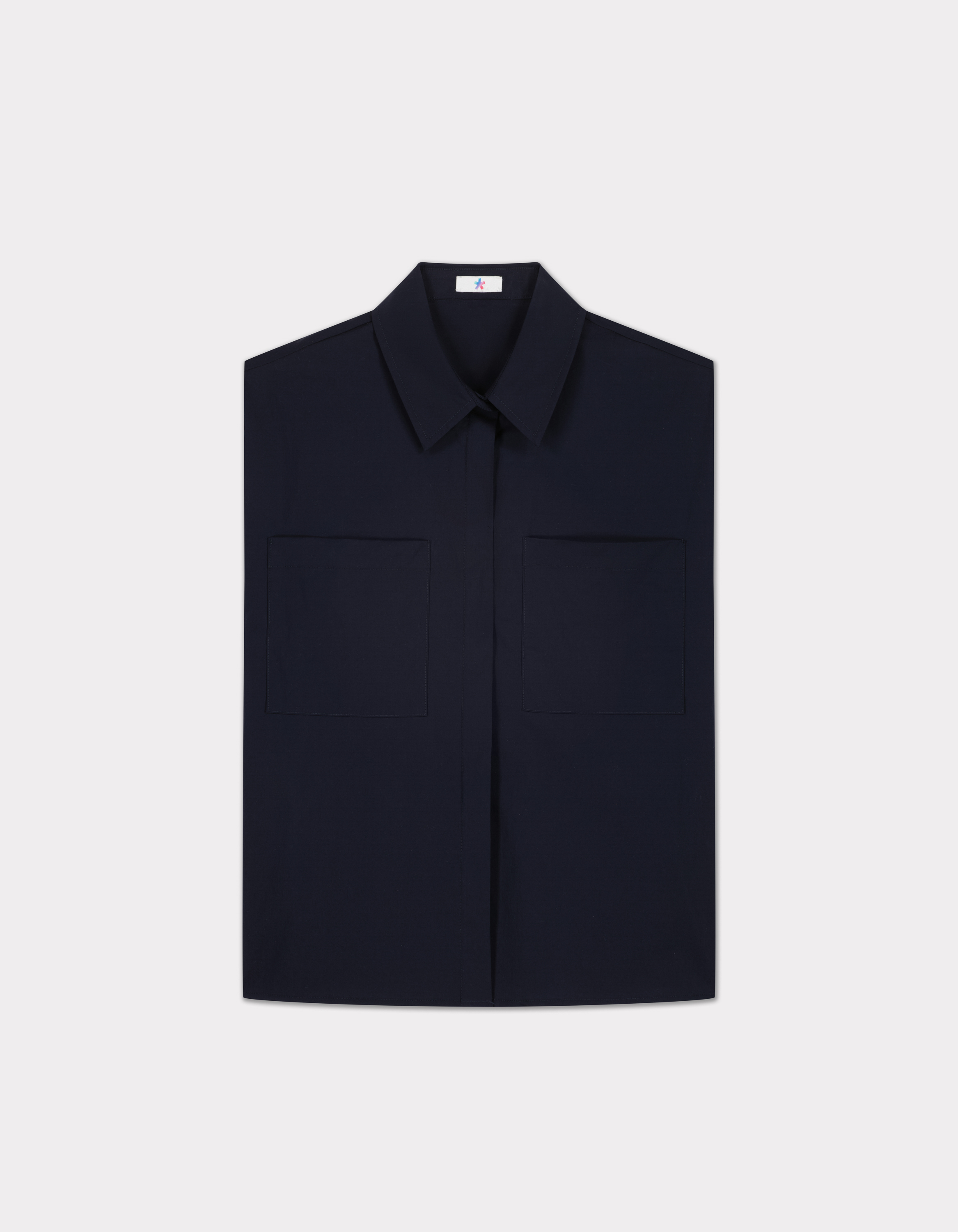 Chemise crop sans manches - marine