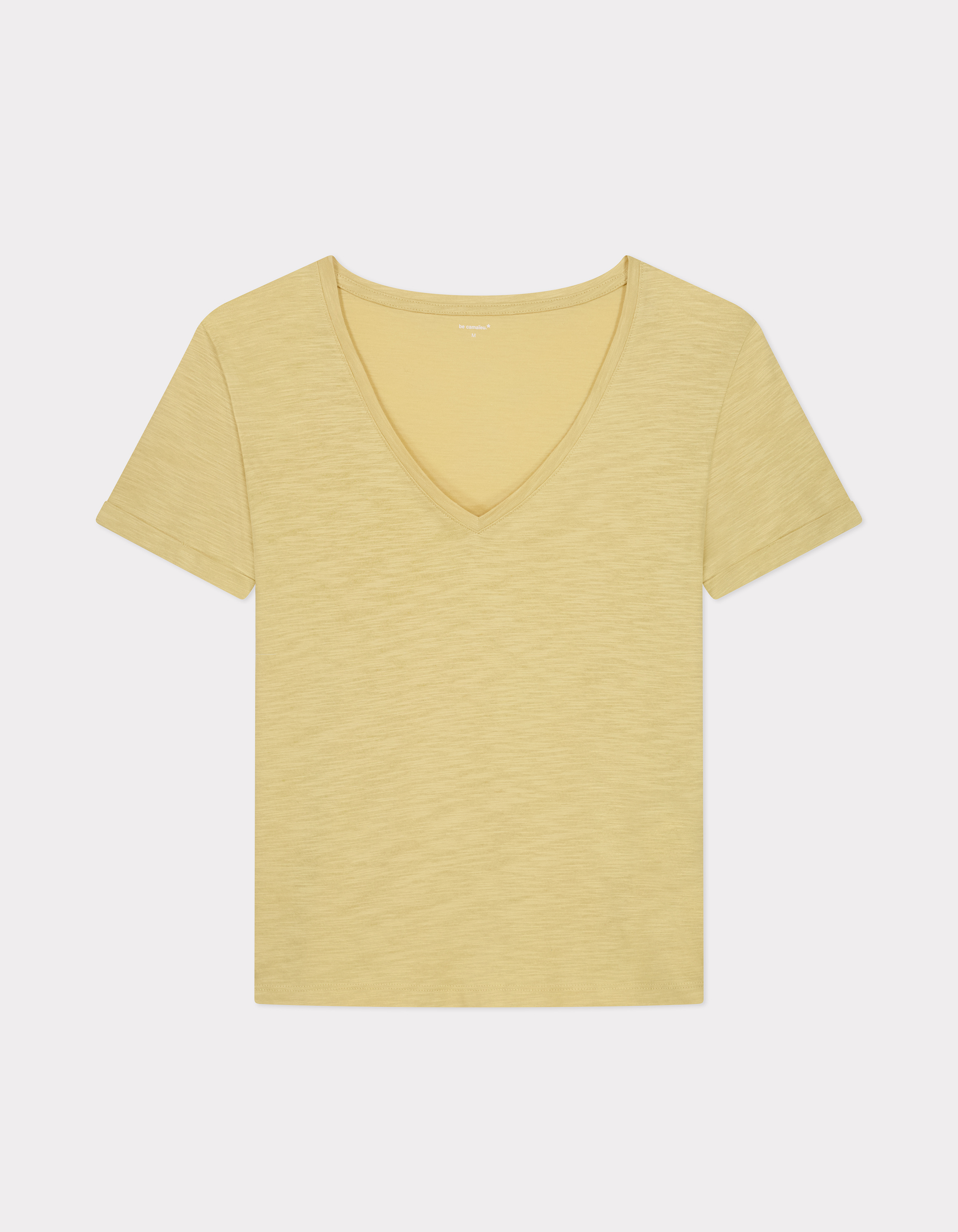T-shirt en coton flammé - jaune