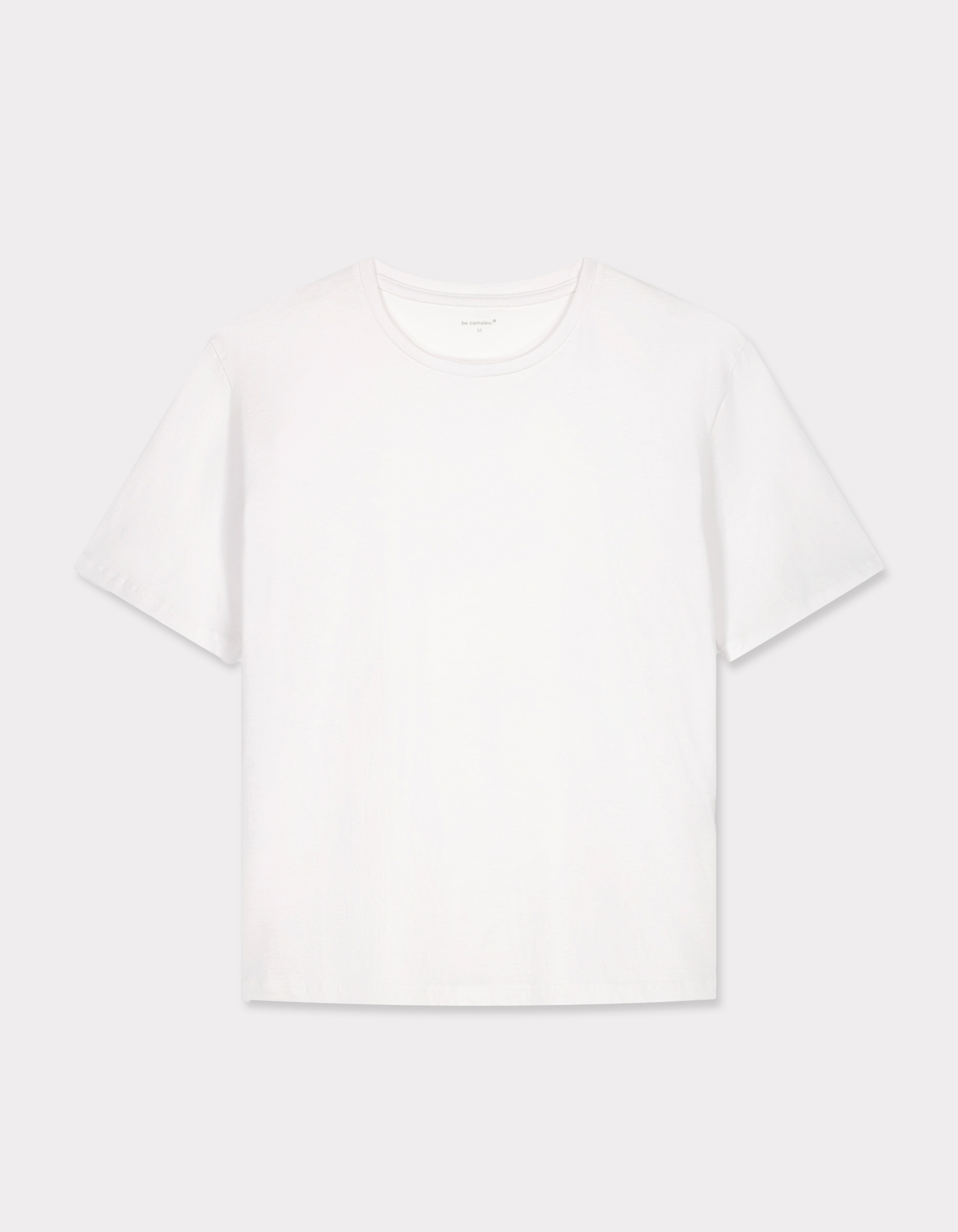 T-shirt en coton à col rond - blanc