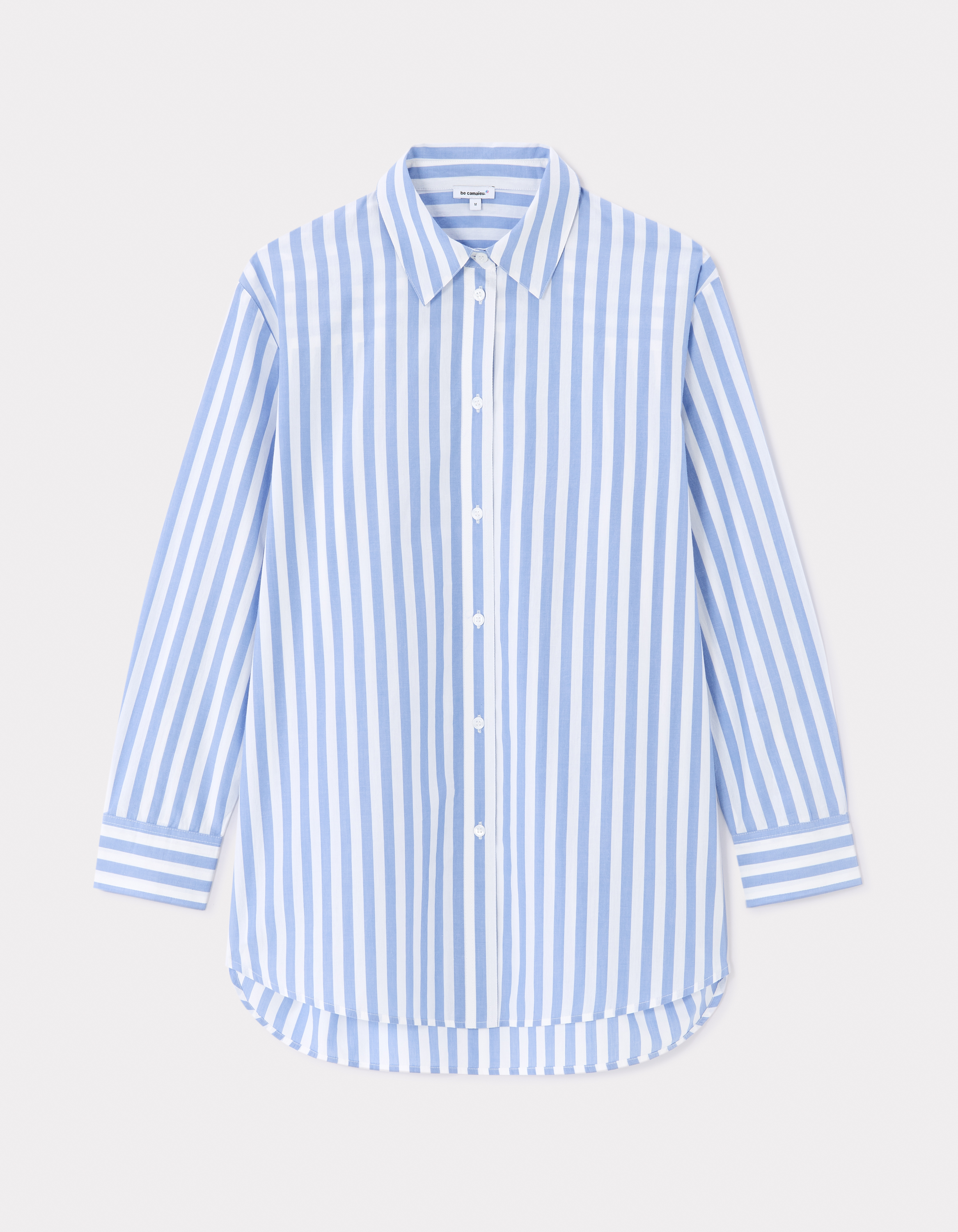 Chemise de pyjama en popeline rayé - bleu