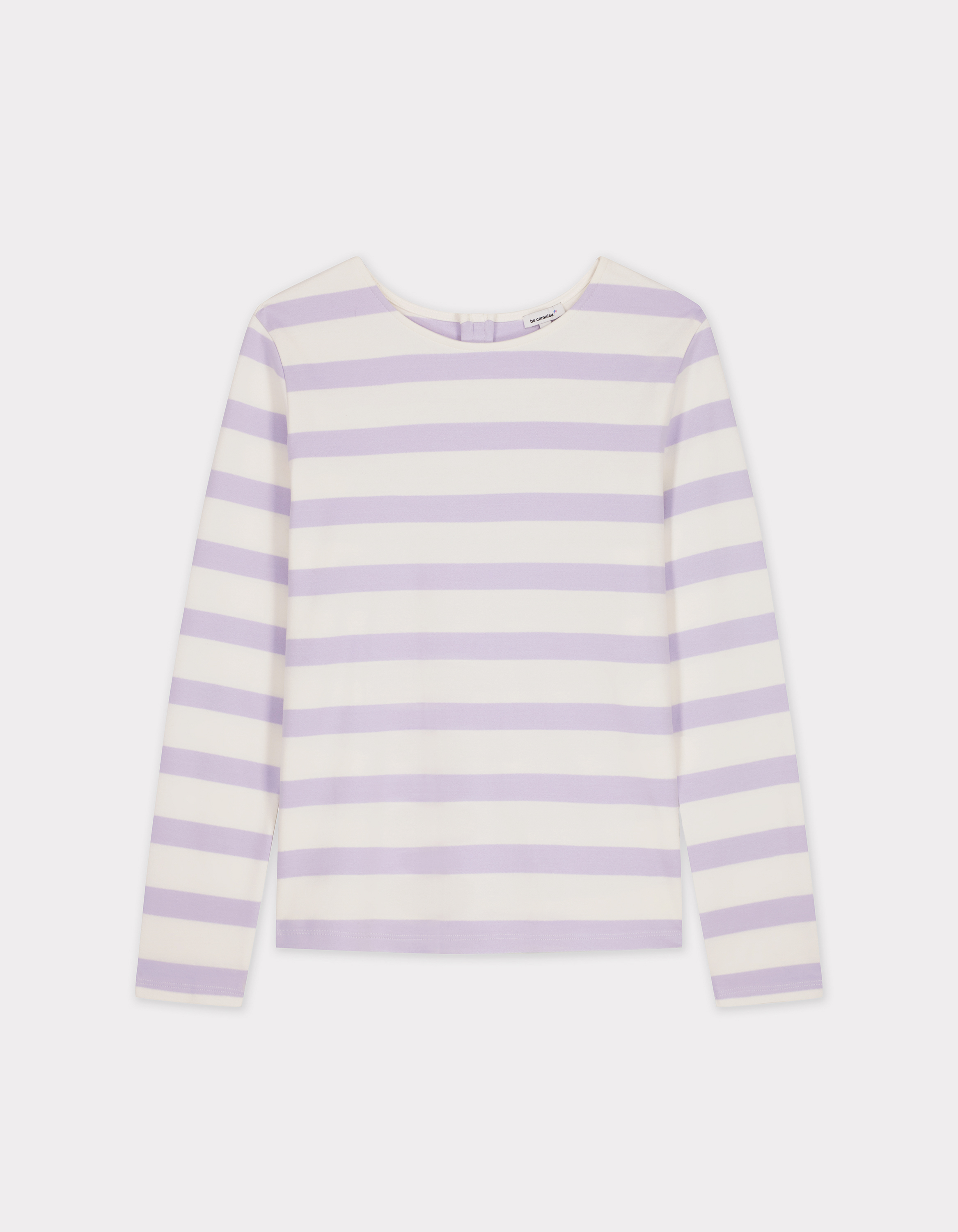 T-shirt marinière à manches longues - violet
