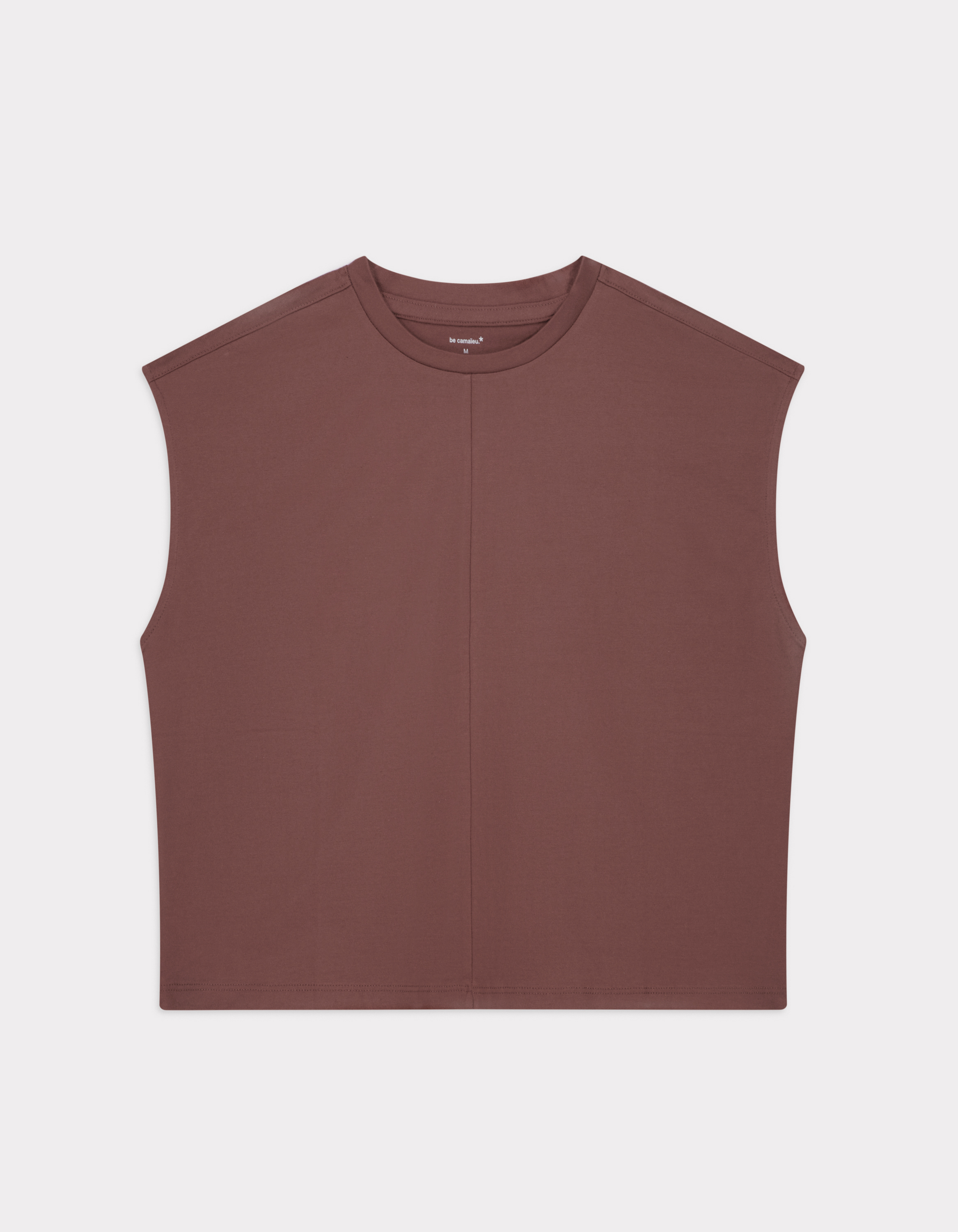 T-shirt sans manche en coton boxy - rose