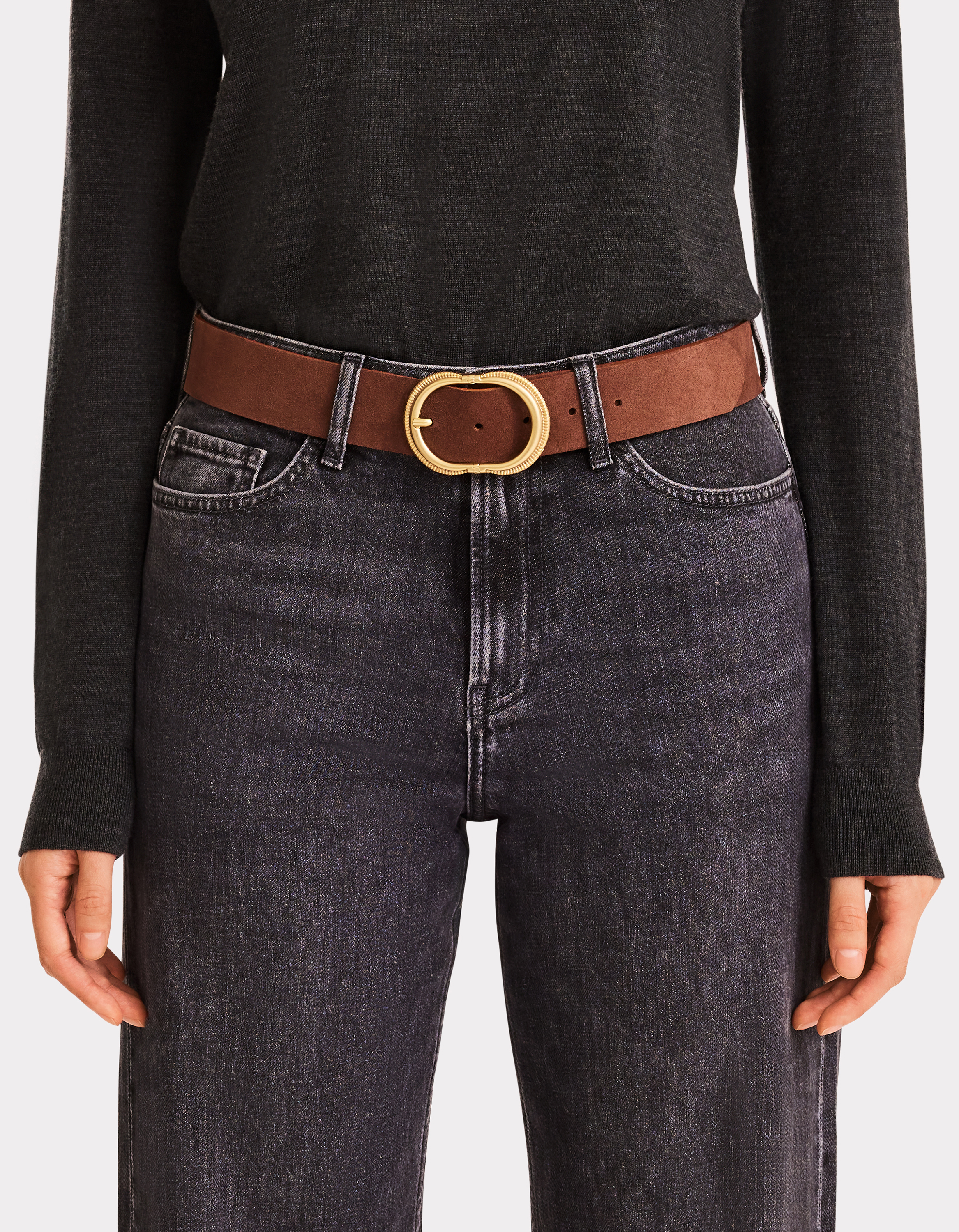 Ceinture en cuir colorée - marron - celio - Modalova